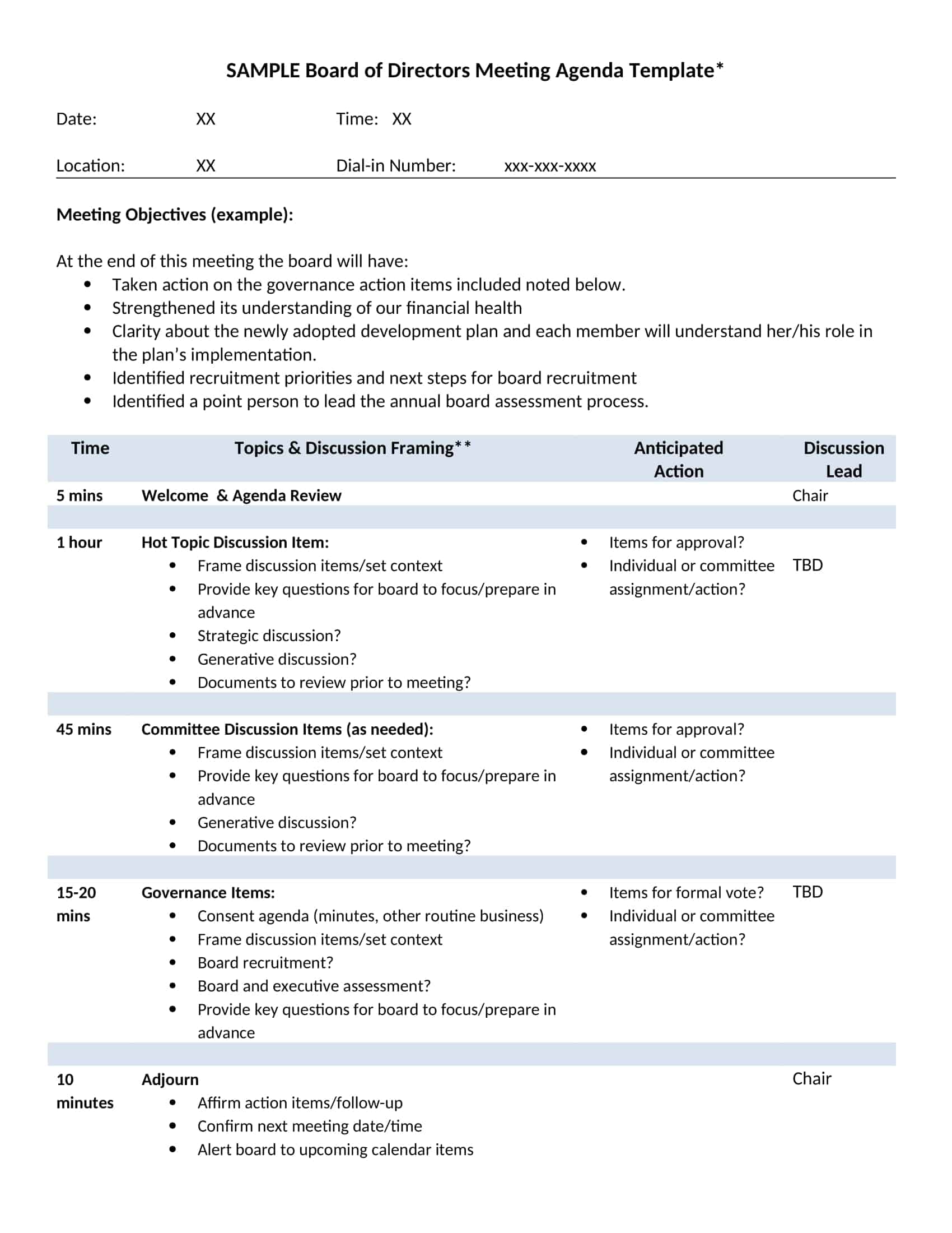 nonprofit board meeting agenda nonprofit board meeting agenda