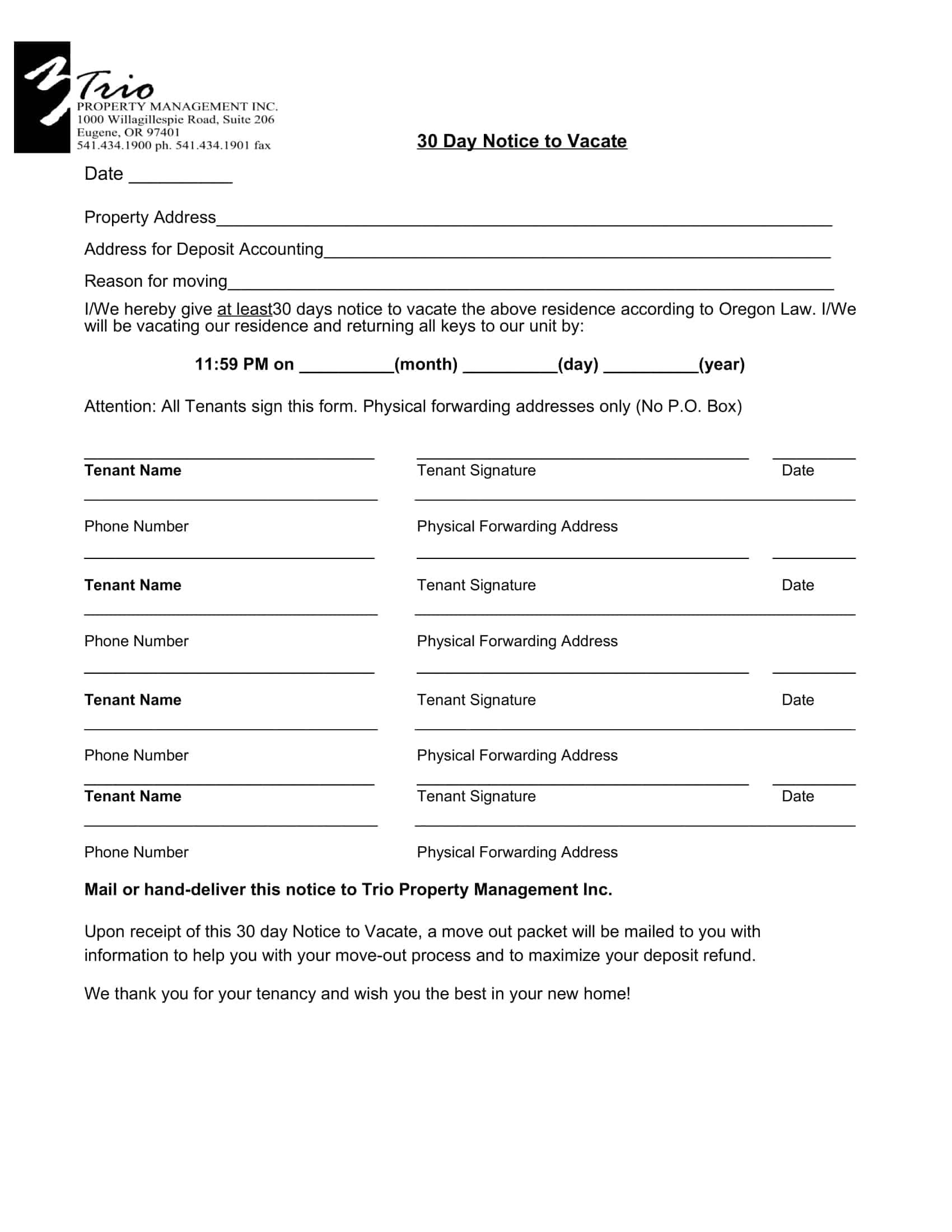 notice to vacate apartment letter notice to vacate apartment letter