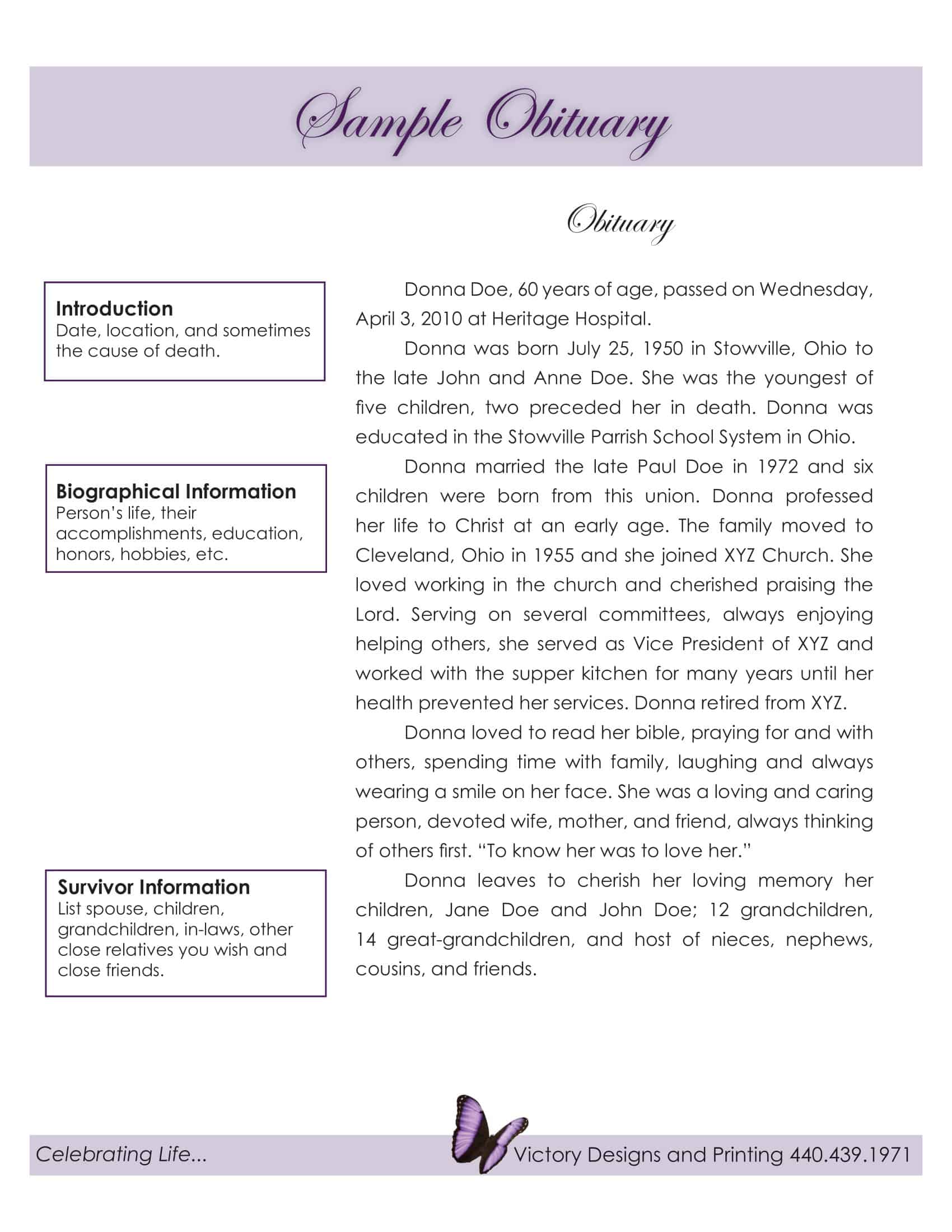 obituary outline template obituary outline template