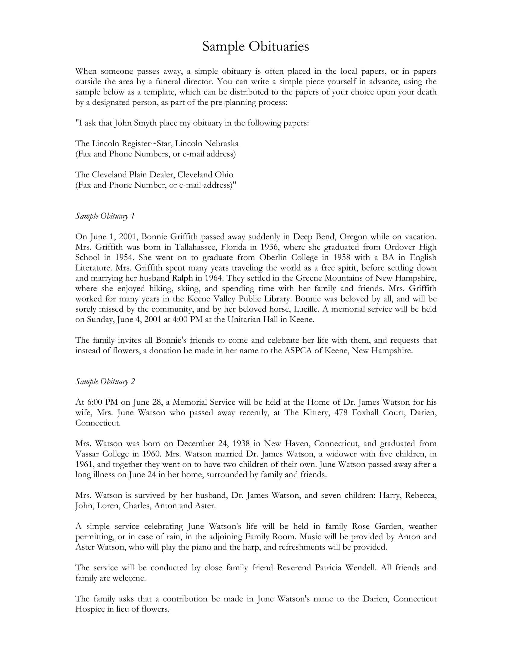 obituary template pdf obituary template pdf