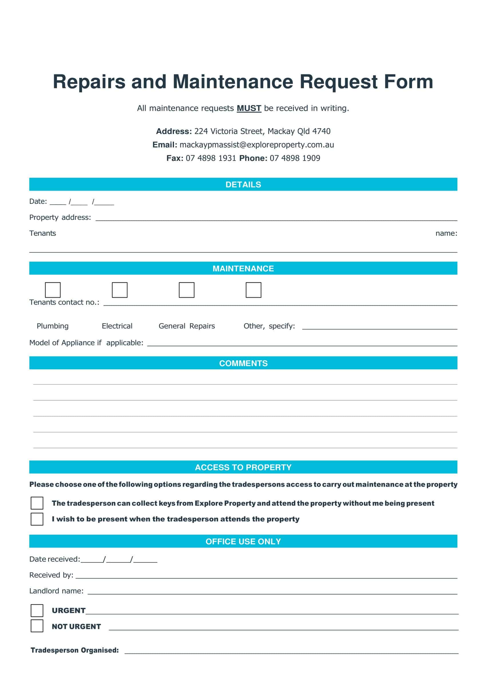 online maintenance request form online maintenance request form