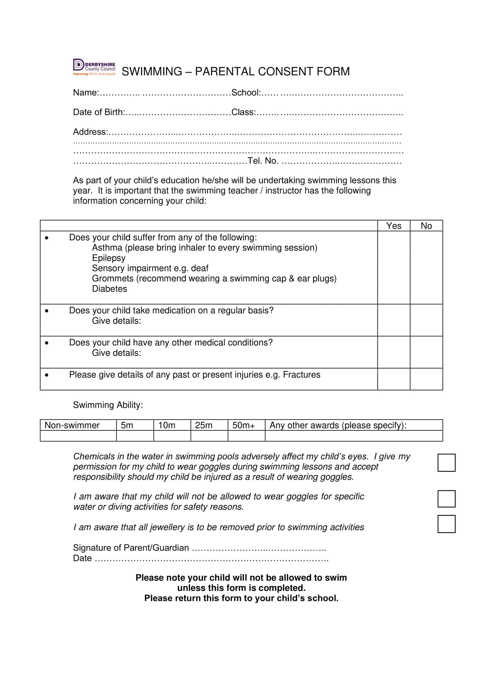 parental medical consent form parental medical consent form