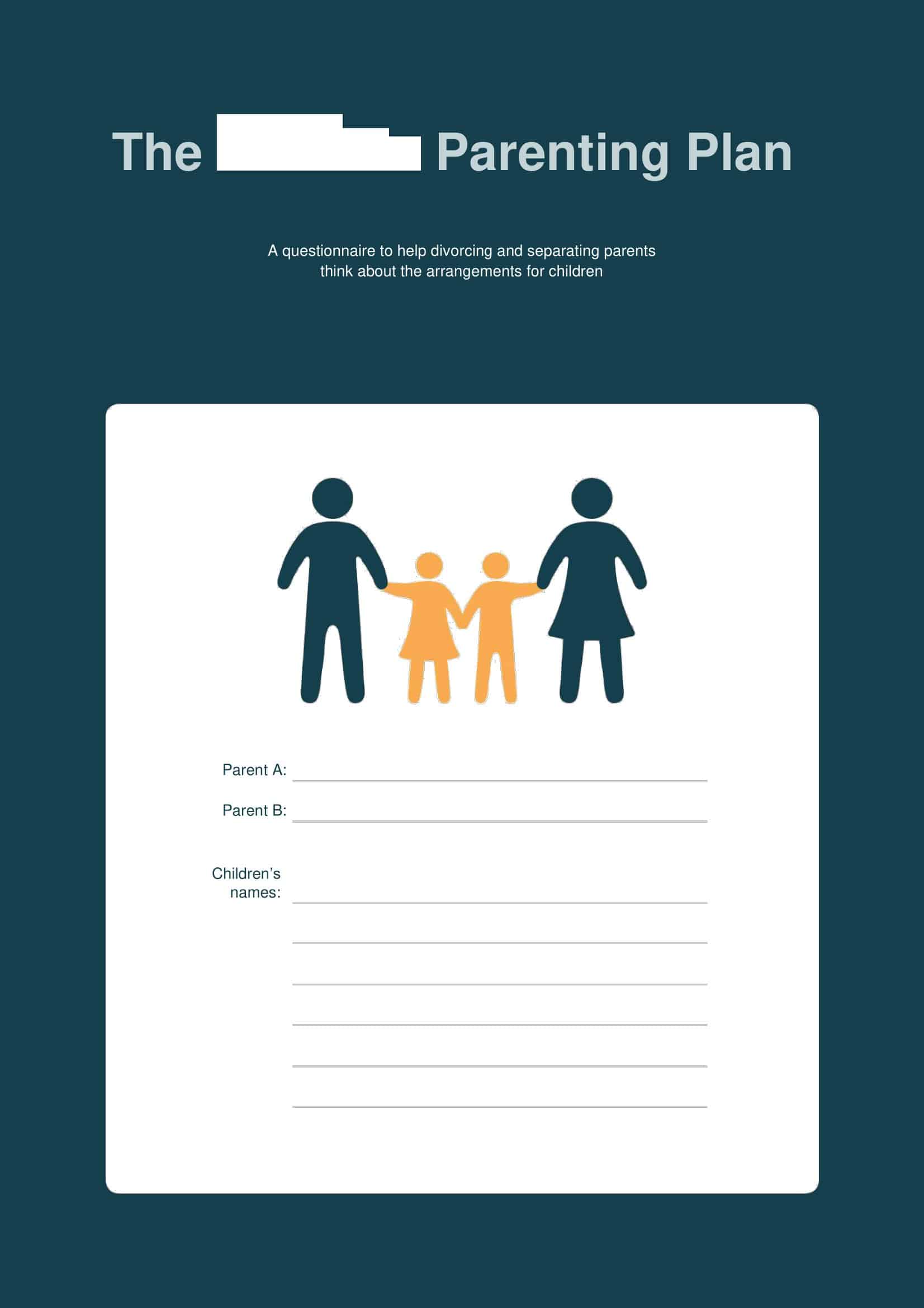 Free Printable Parenting Plan Templates PDF Excel 