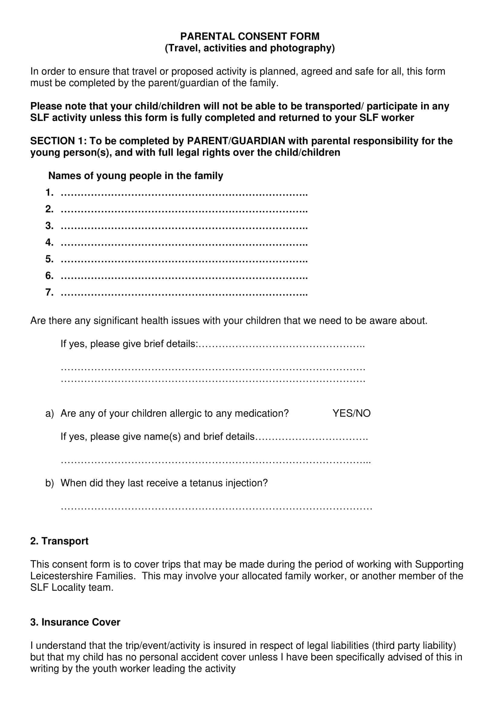 parents consent form parents consent form