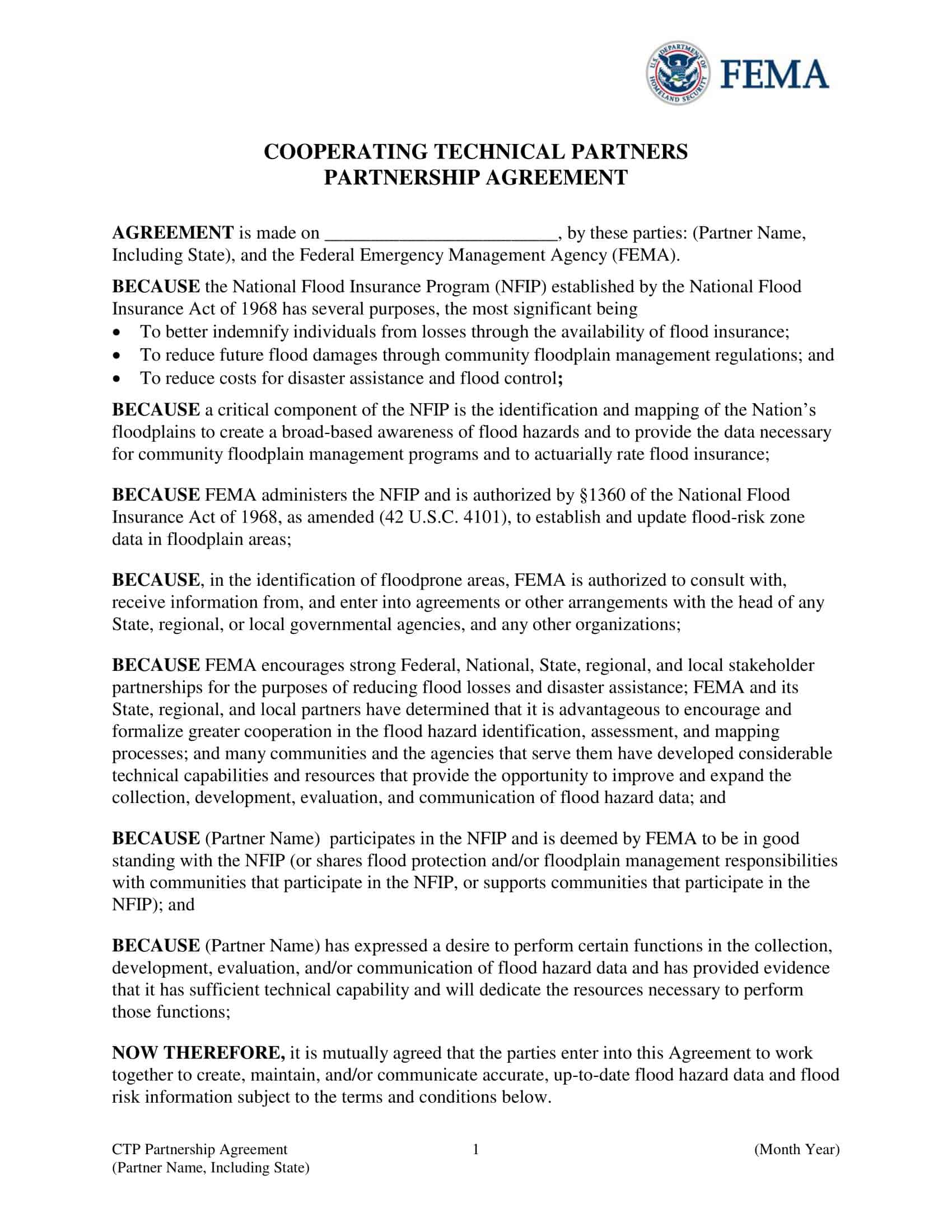 partnership agreement format partnership agreement format