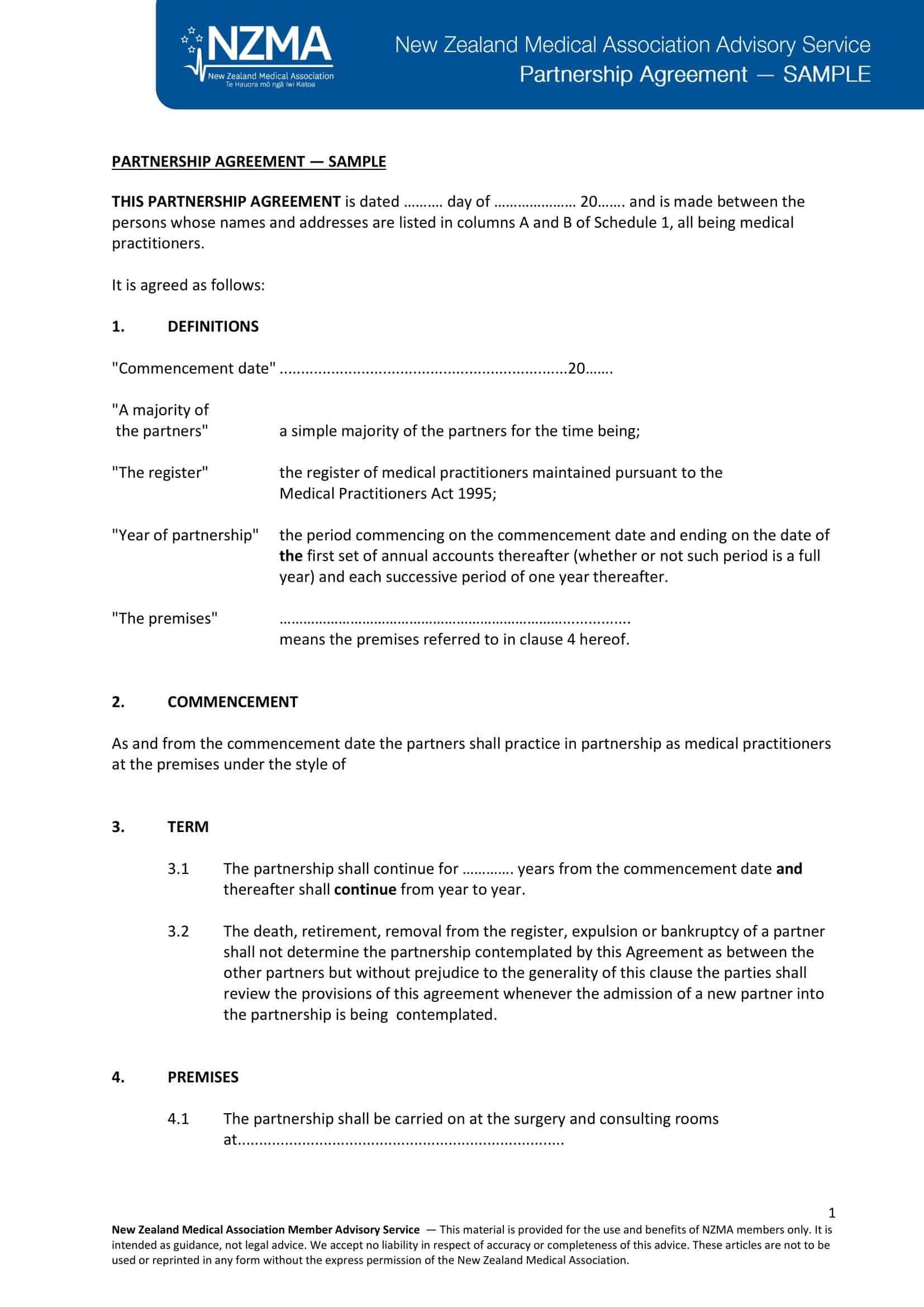 partnership agreement sample partnership agreement sample