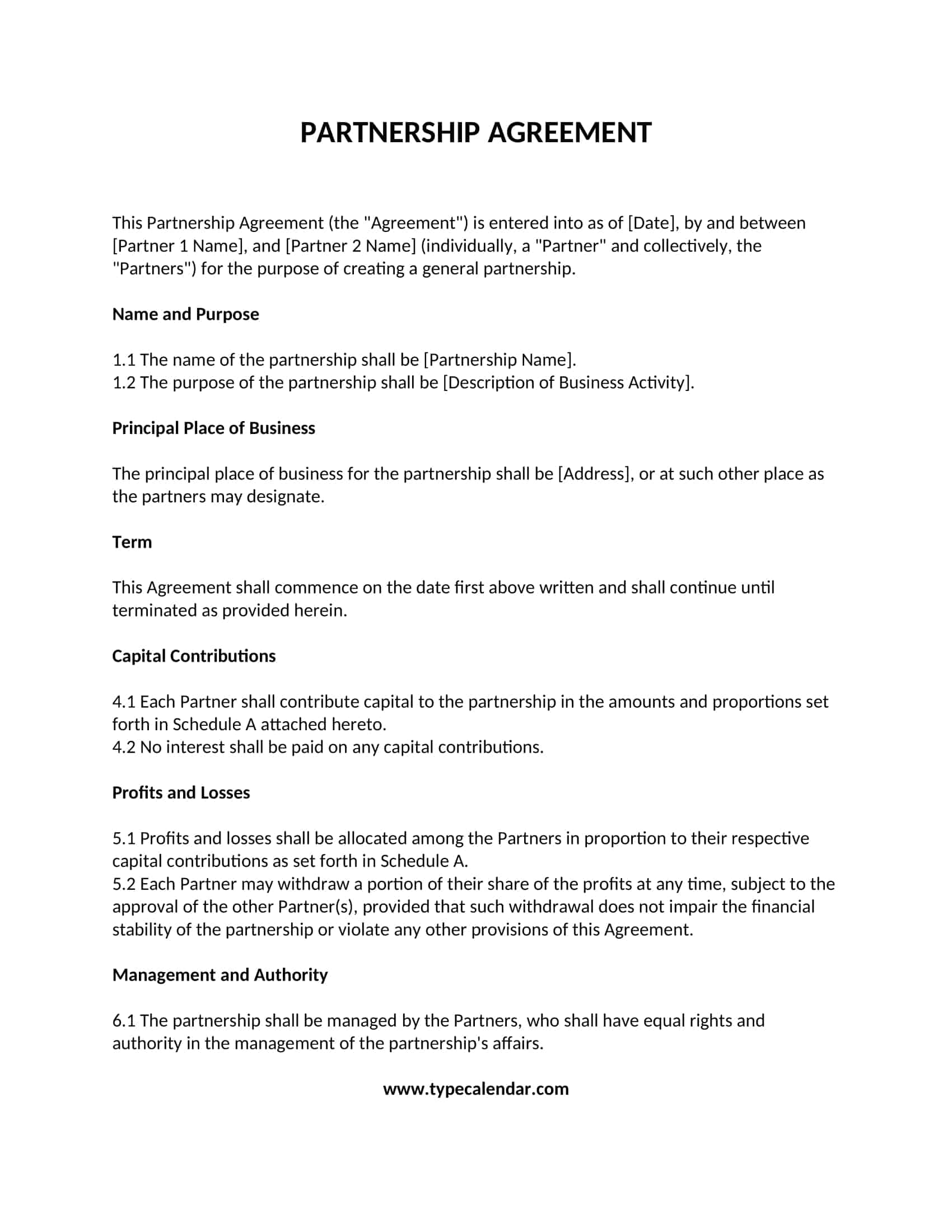 partnership agreement template partnership agreement template