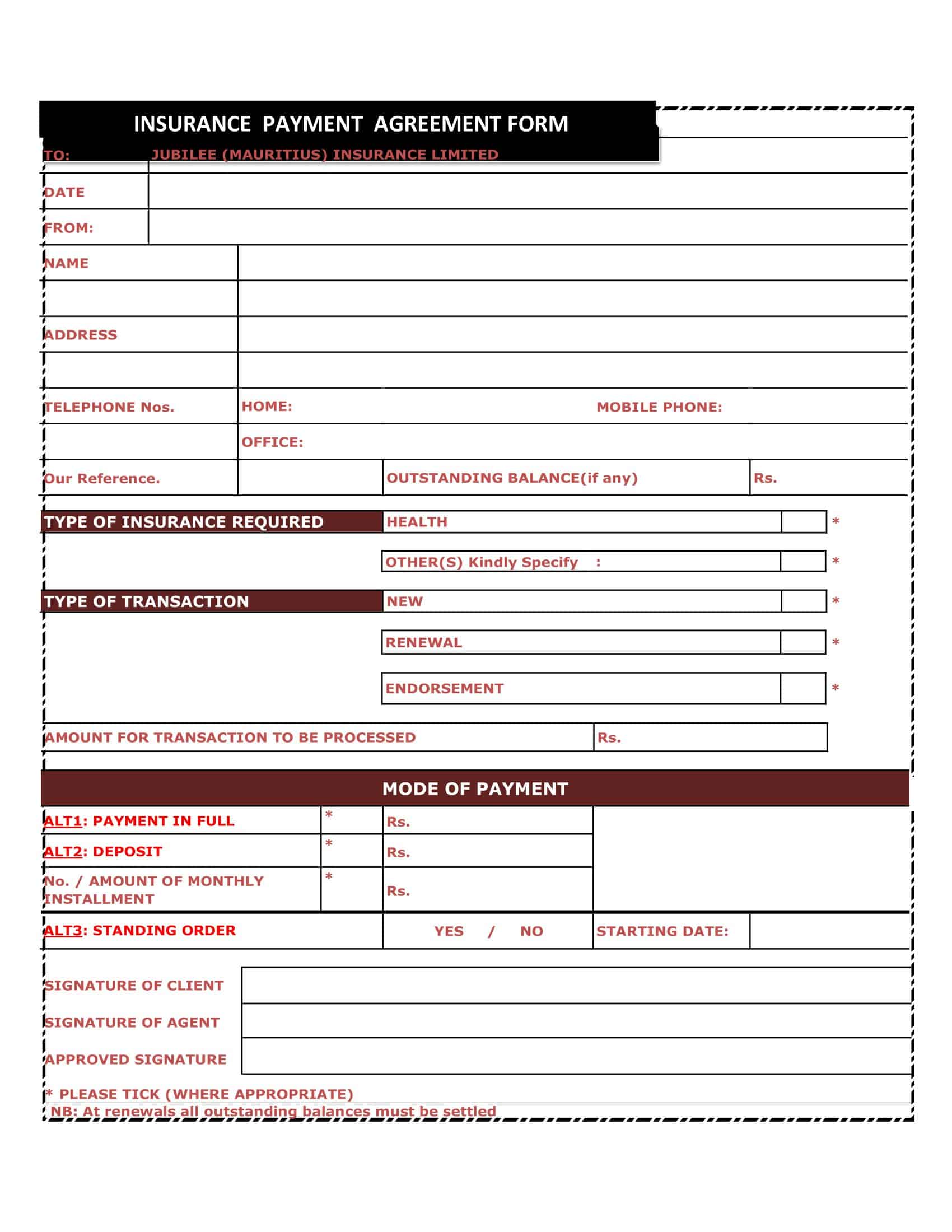 payment agreement template free payment agreement template free