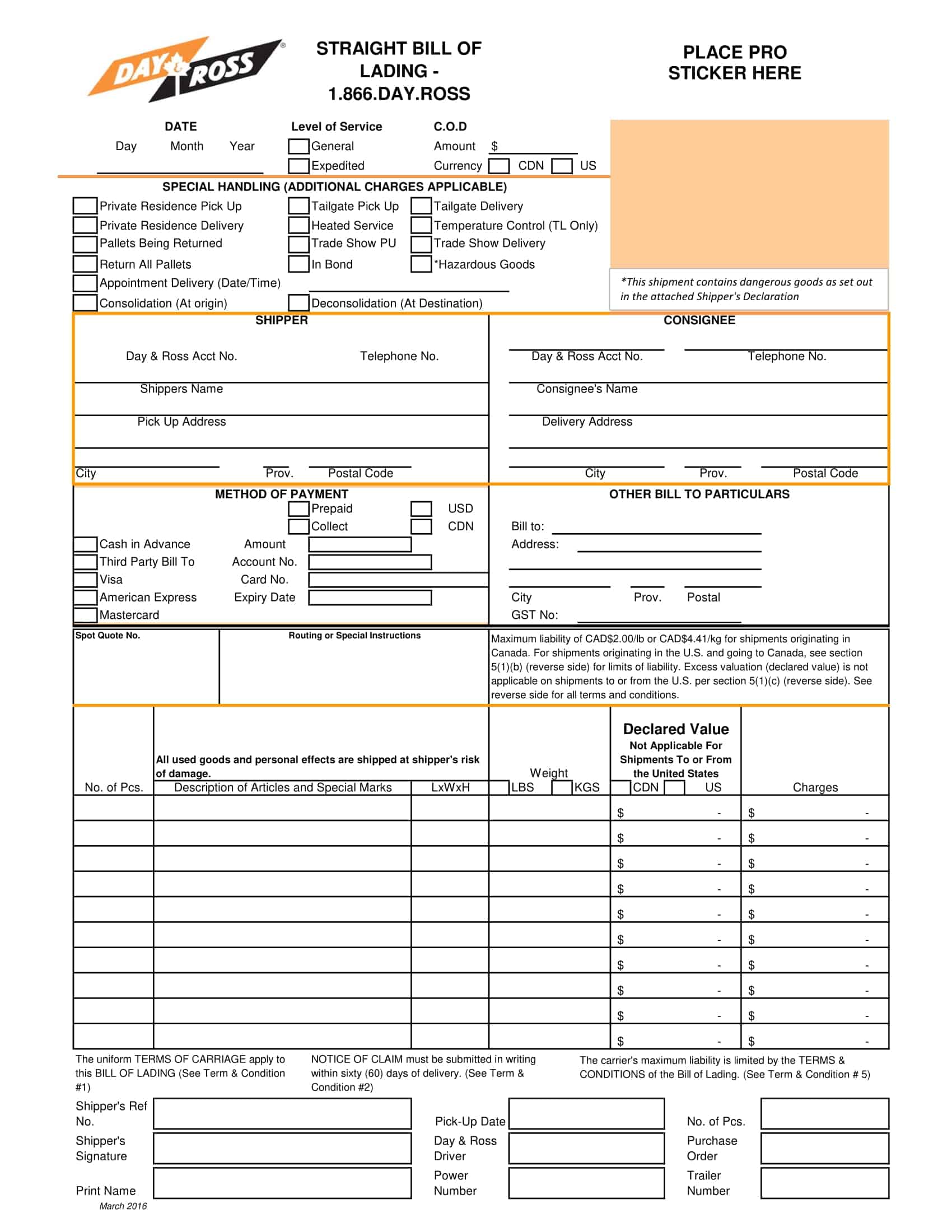 pdf free bill of lading template excel pdf free bill of lading template excel