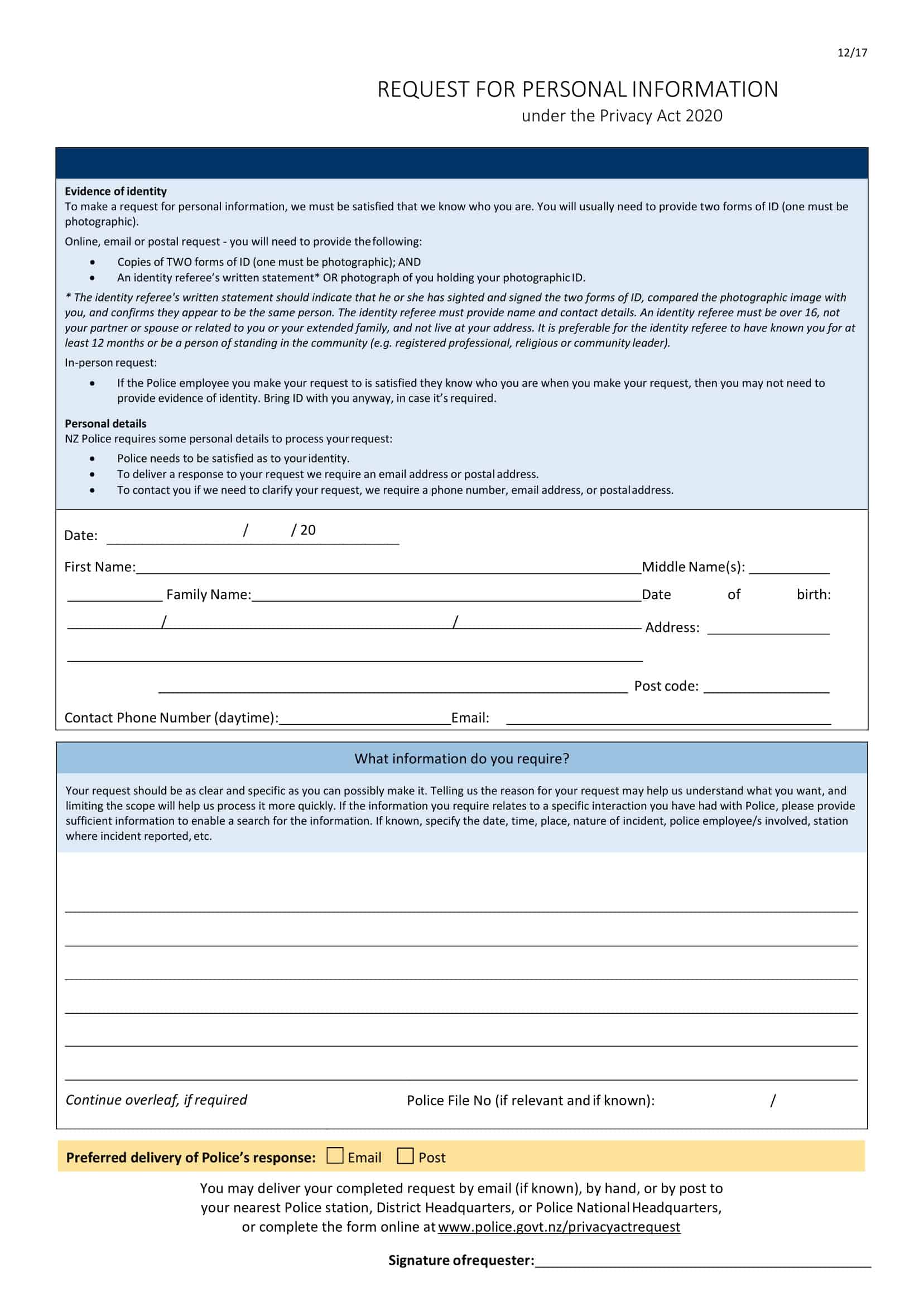 Free Printable Personal Information Form Templates [PDF, Word] Basic