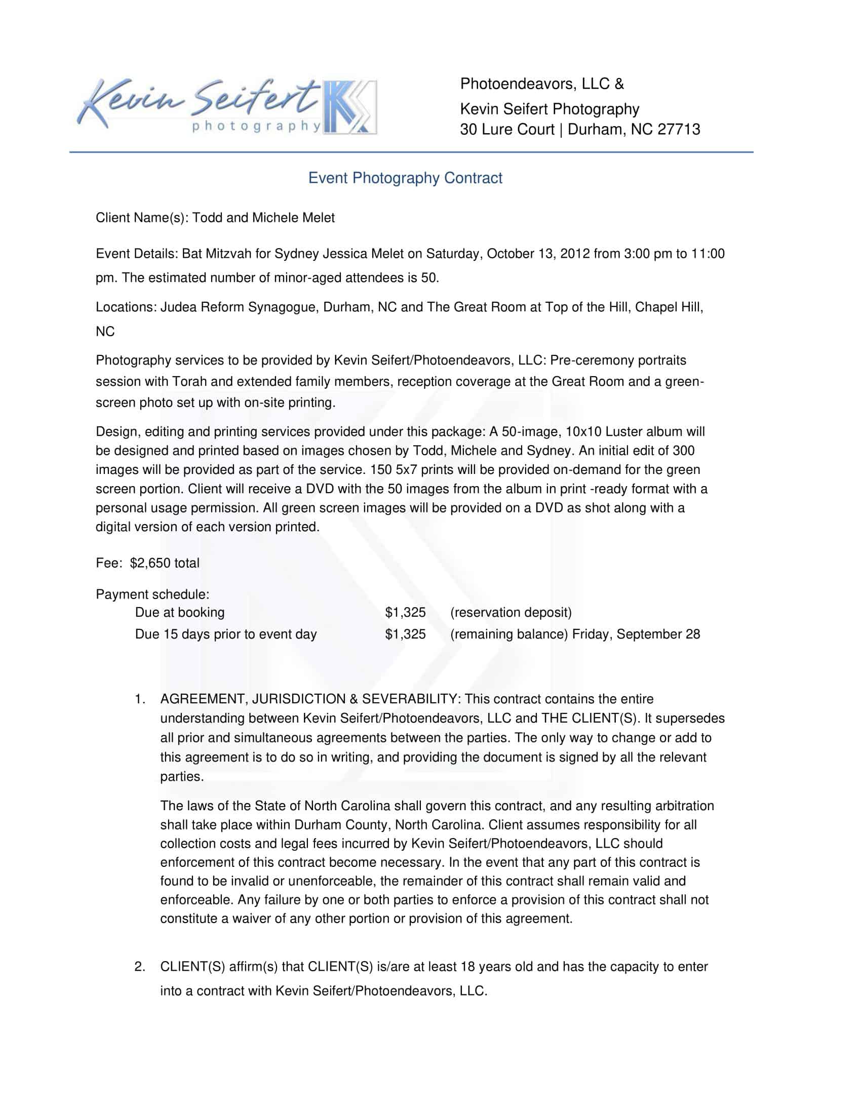 photography client contract photography client contract