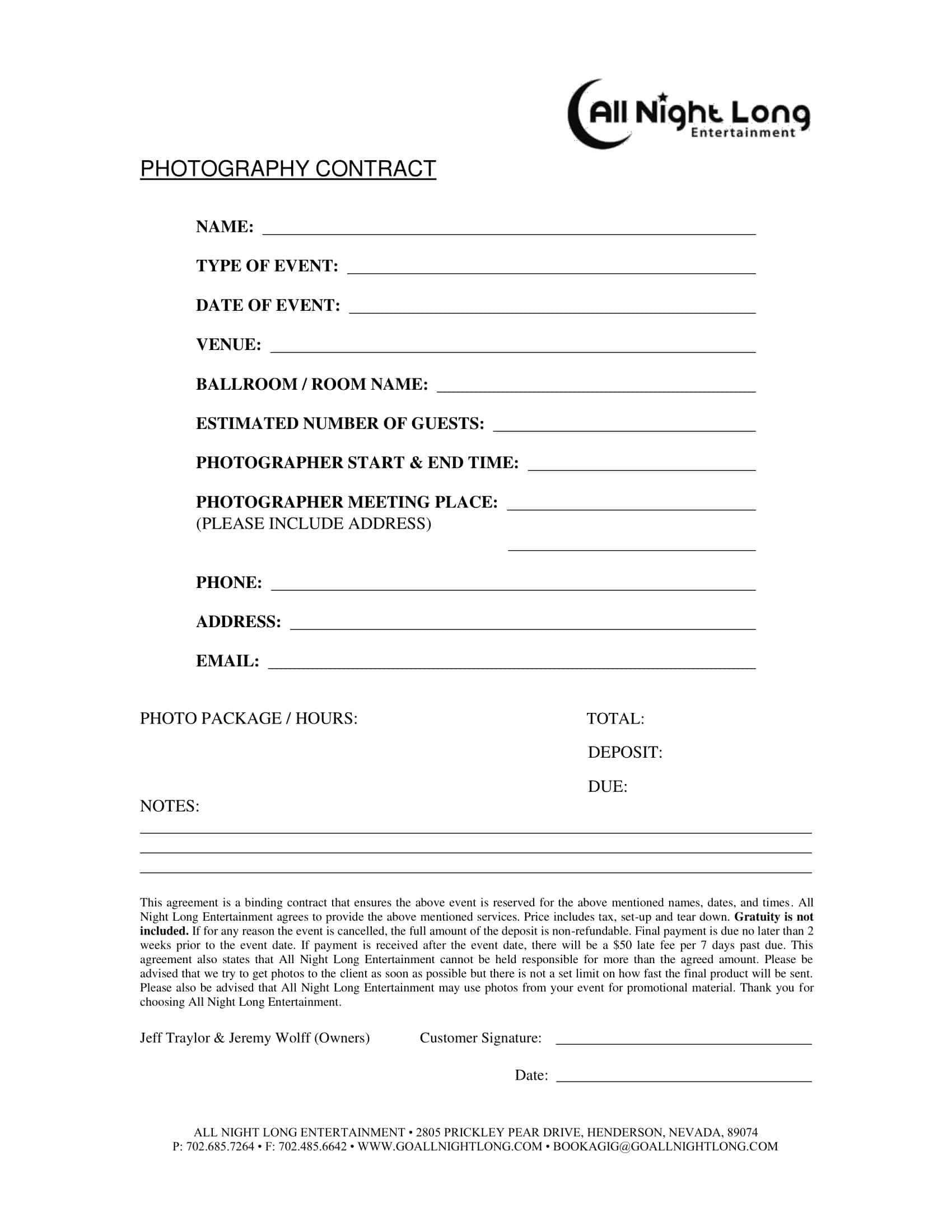 photography contracts free photography contracts free