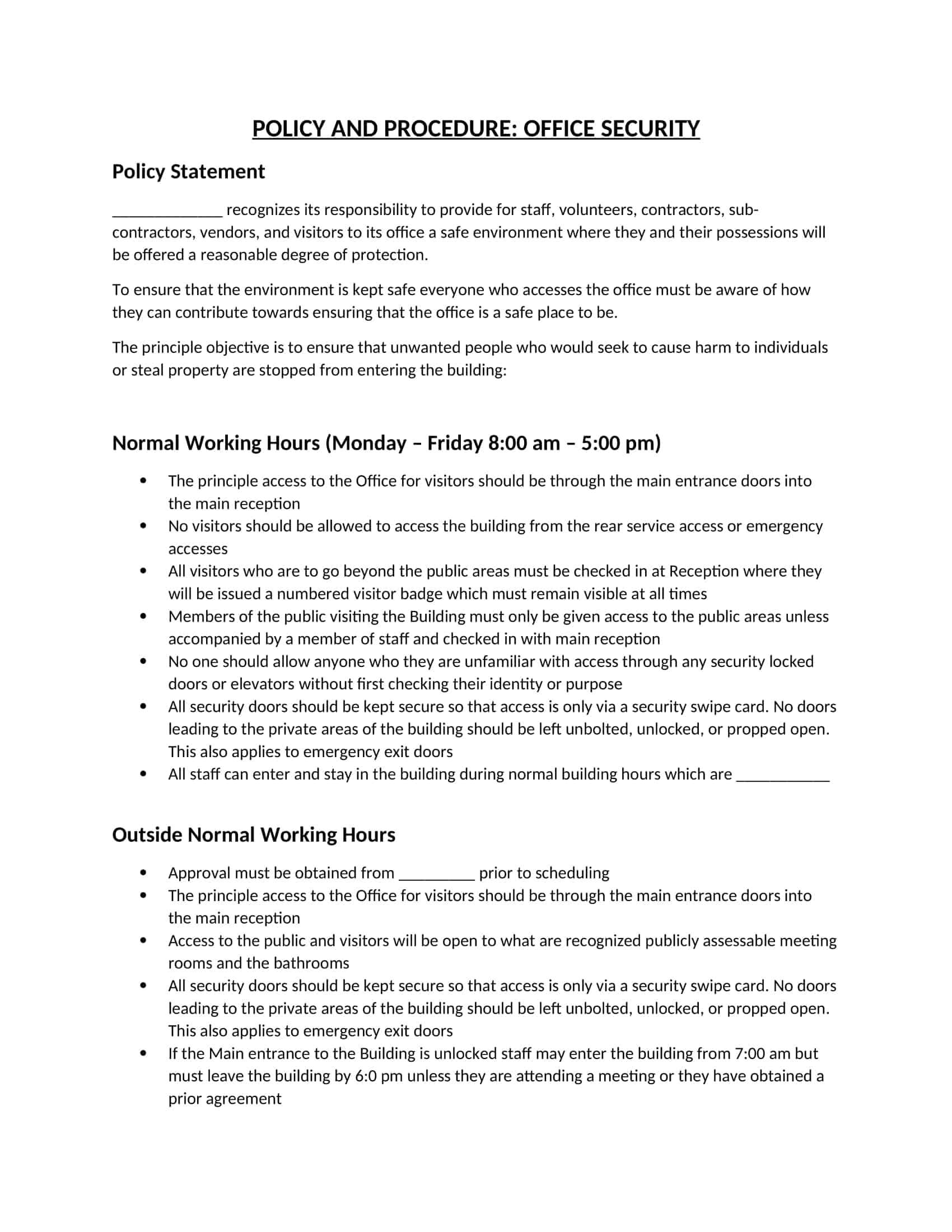 Free Printable Policy And Procedure Templates [Word, PDF] Examples