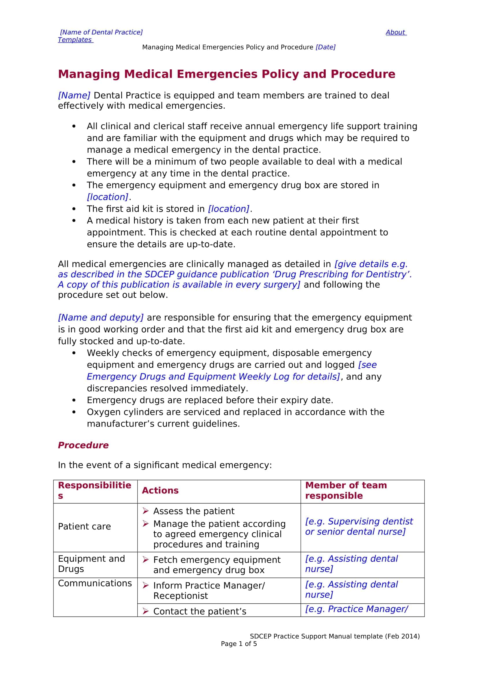Free Printable Policy And Procedure Templates [Word, PDF] Examples
