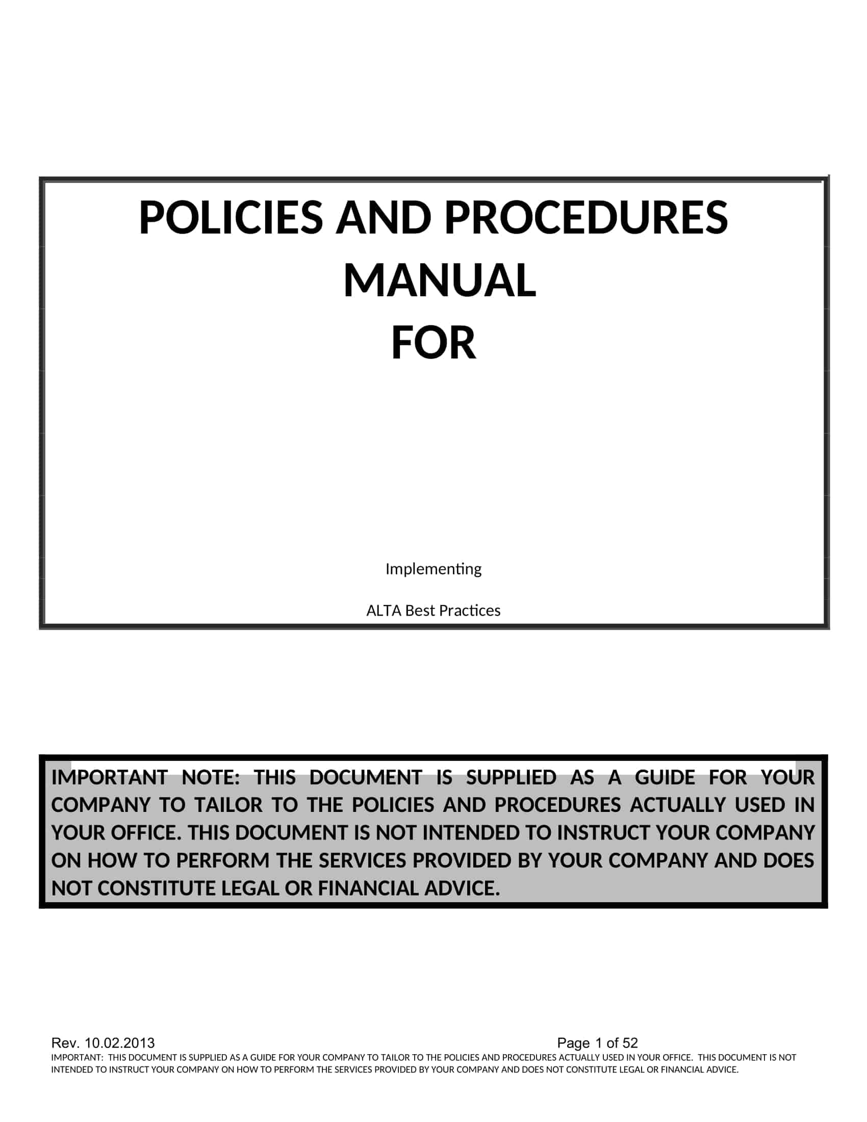 Free Printable Policy And Procedure Templates [Word, PDF] Examples