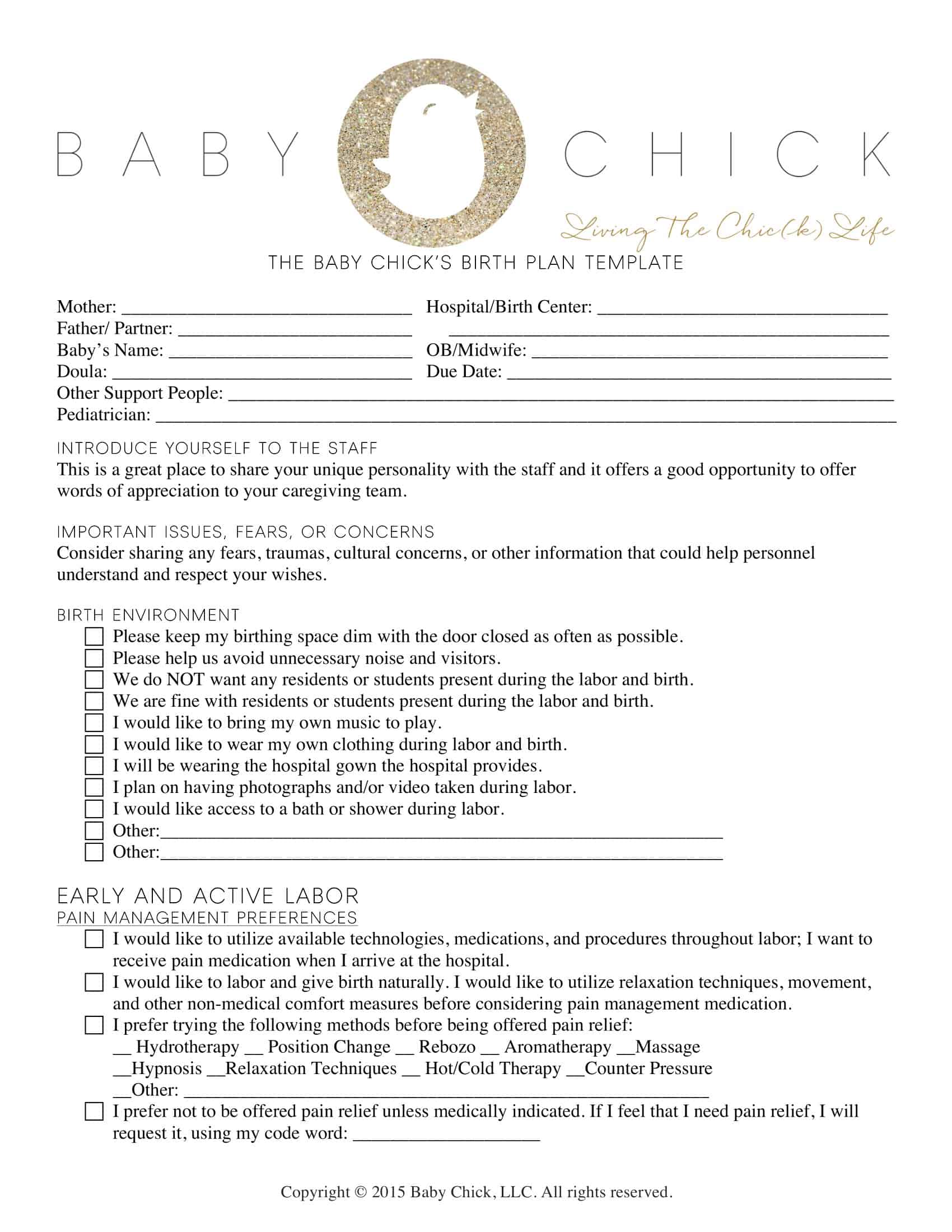 printable birth plan template printable birth plan template