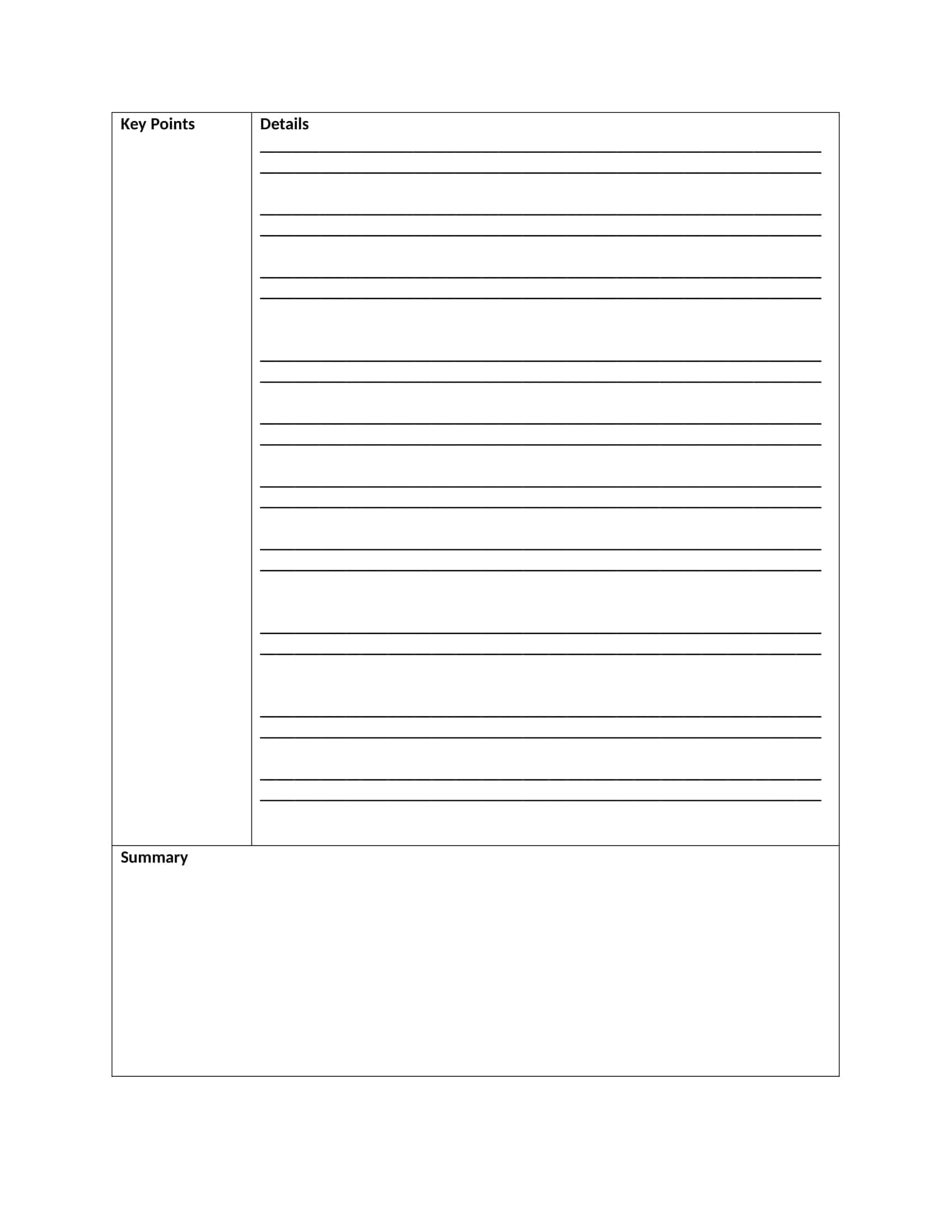 printable cornell notes template printable cornell notes template