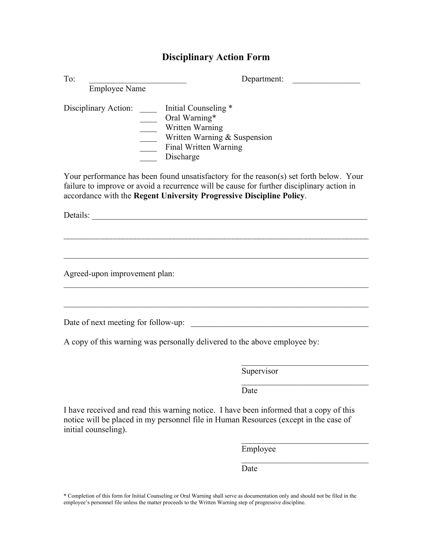 printable employee disciplinary action form printable employee disciplinary action form
