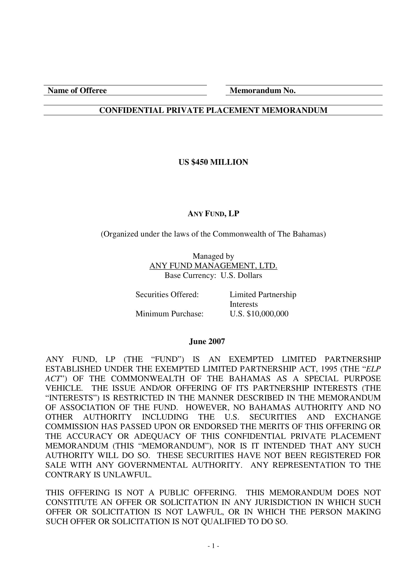 private placement memorandum definition private placement memorandum definition