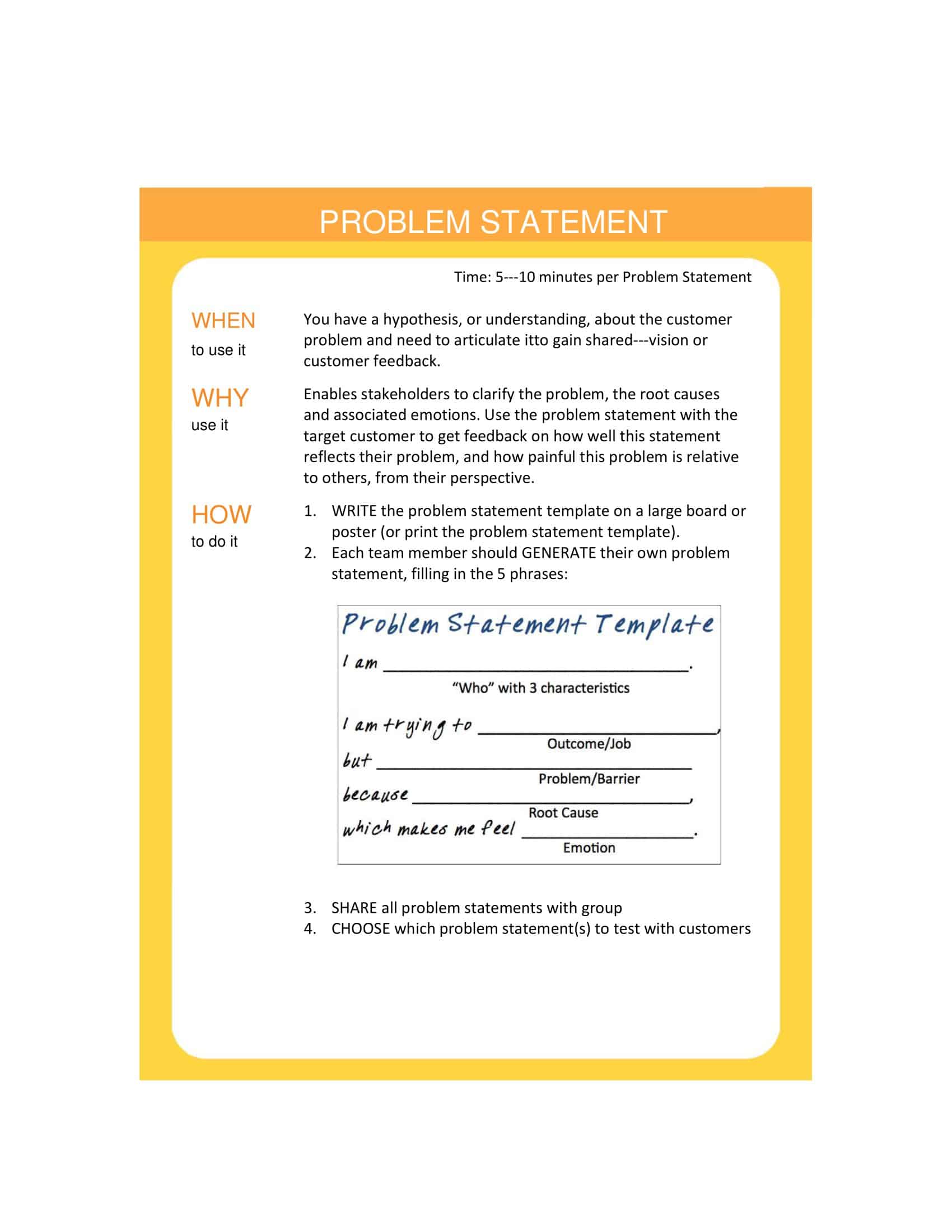 problem statement template problem statement template