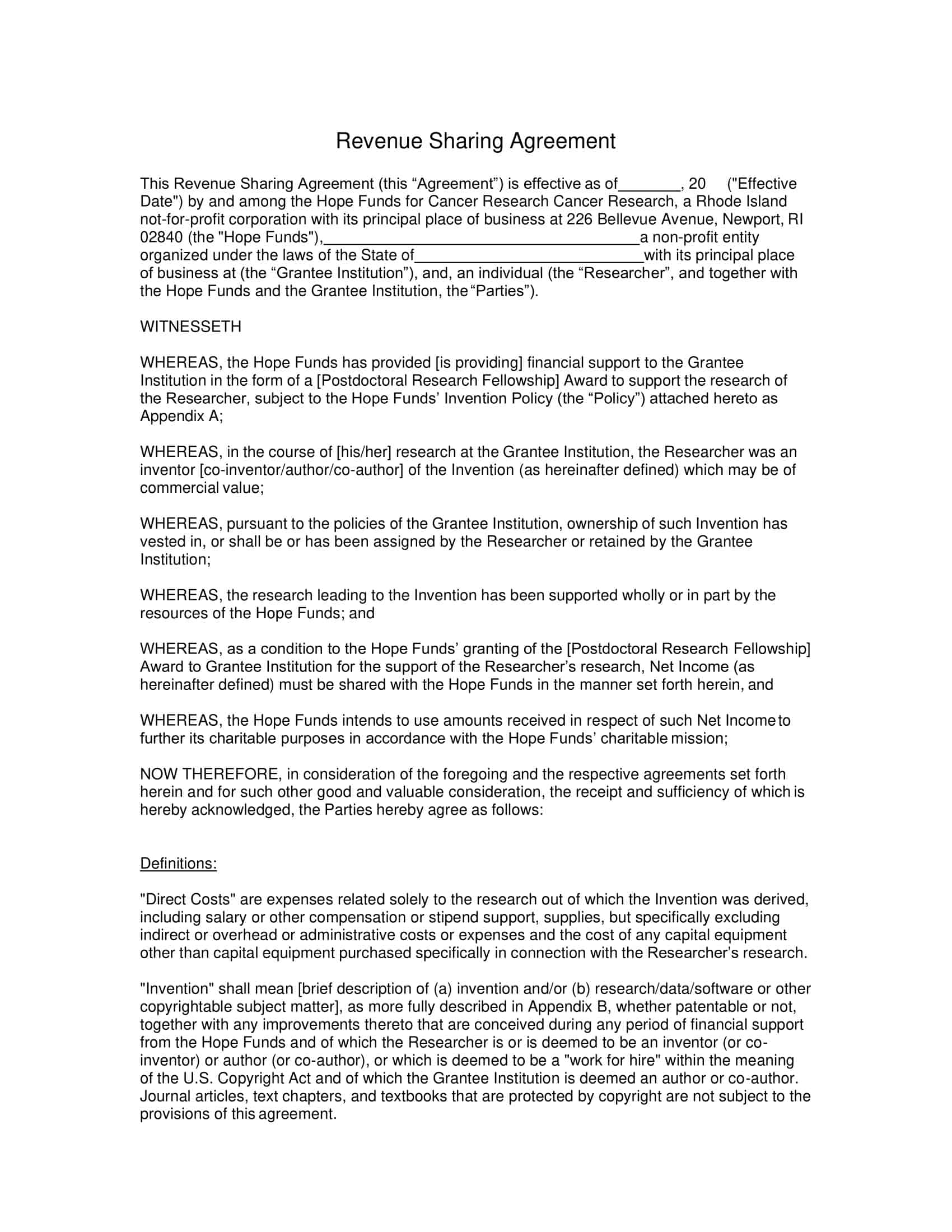 profit sharing agreement restaurant profit sharing agreement restaurant