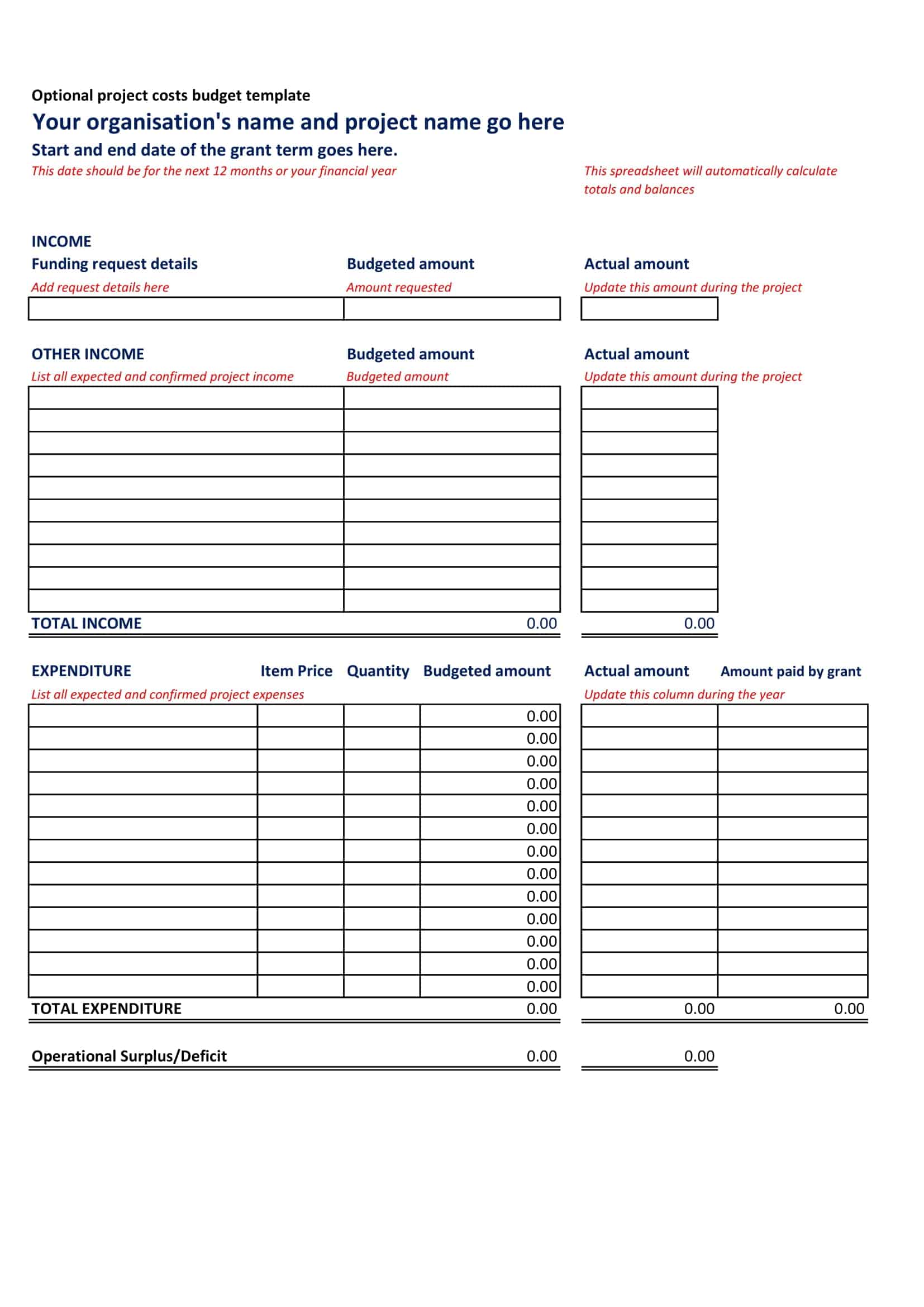 project budget worksheet template project budget worksheet template