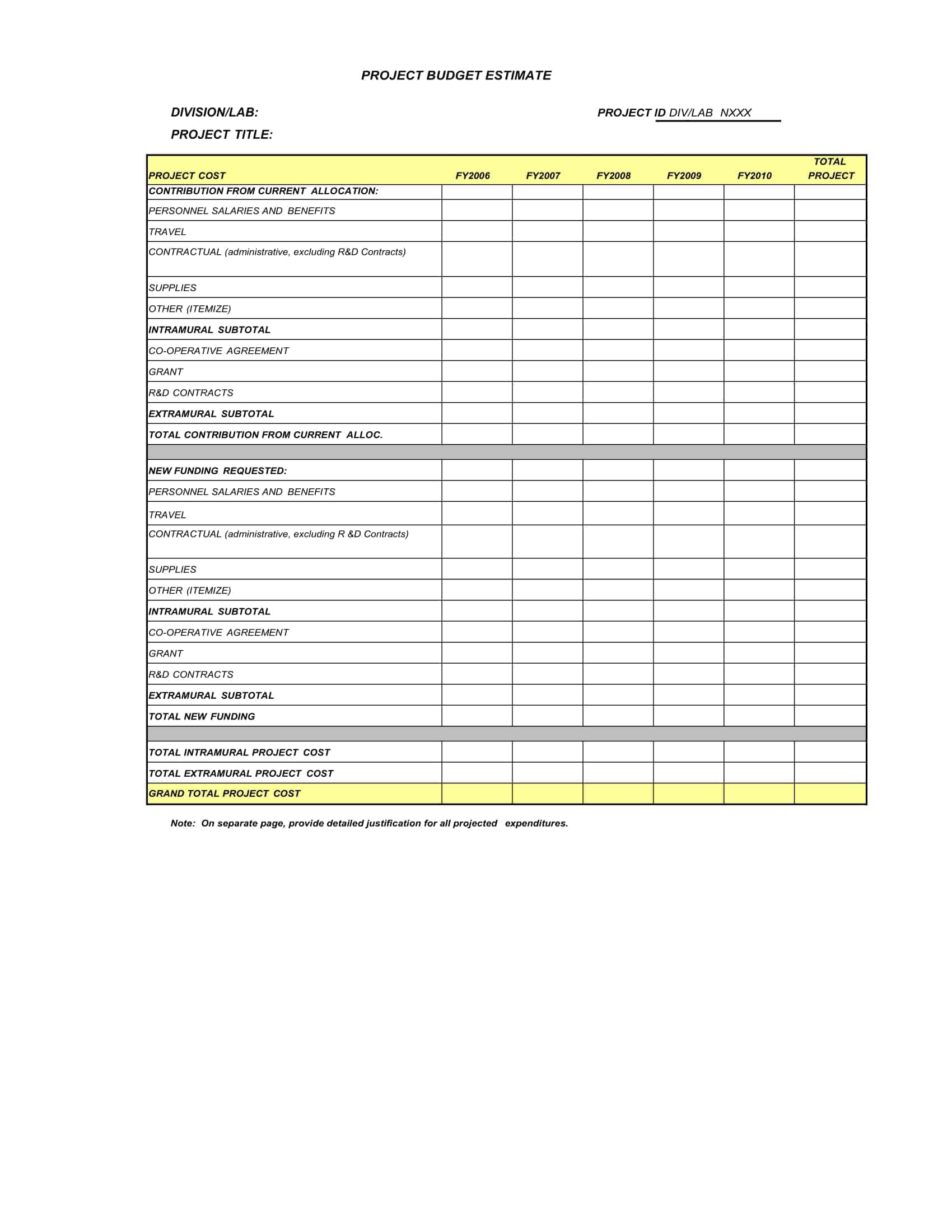 project budgeting template project budgeting template