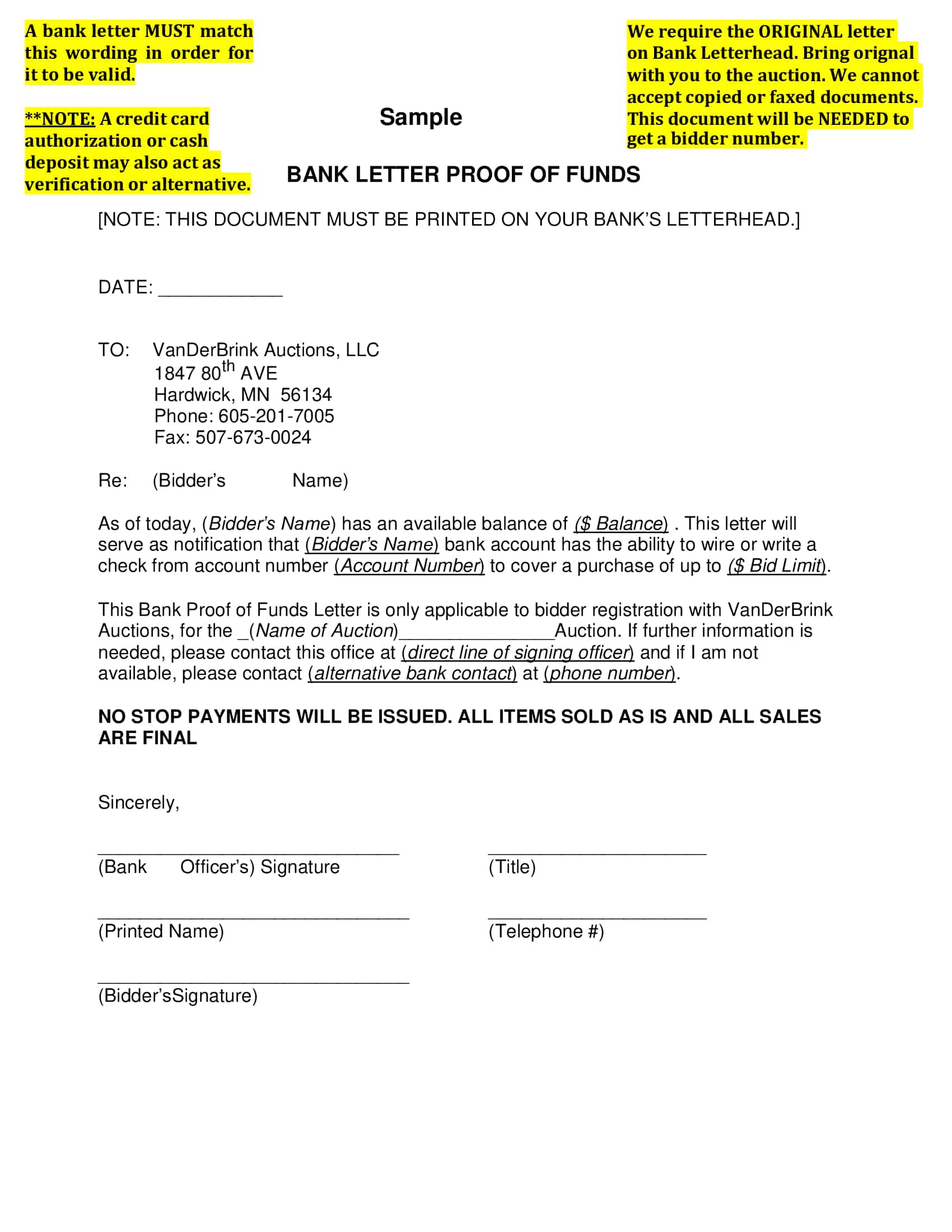 proof of funds letter template proof of funds letter template