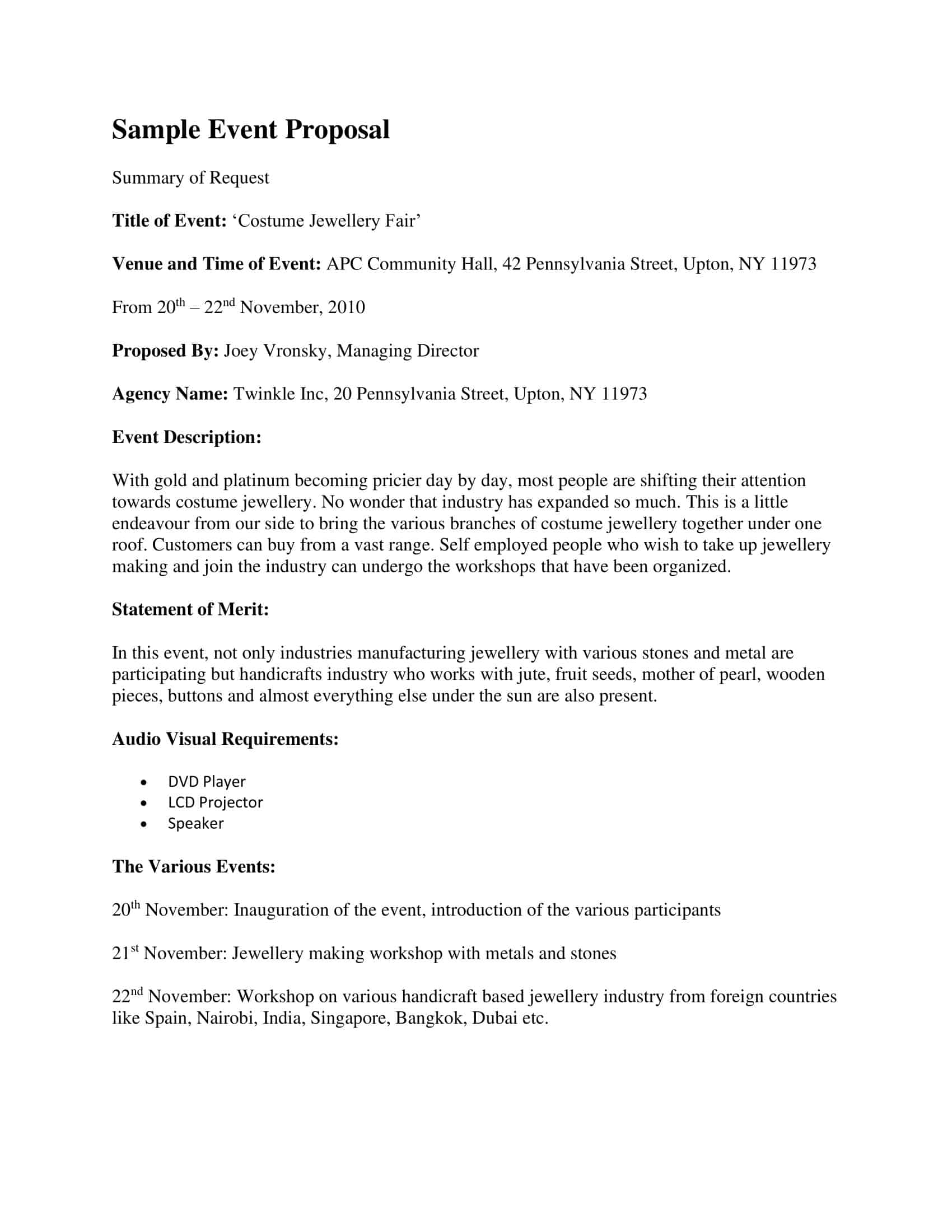 proposal event planner proposal event planner