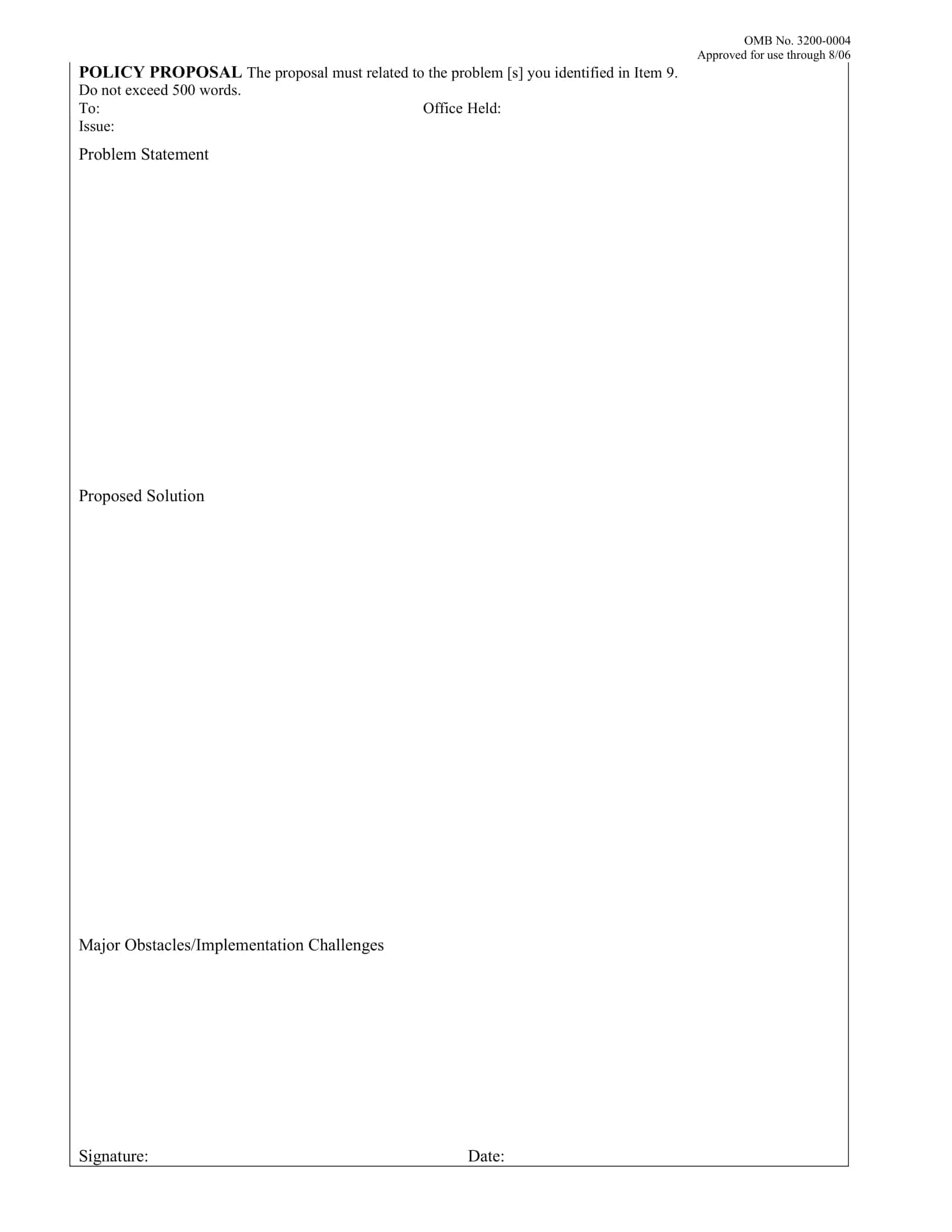 Free Printable Policy Proposal Templates [PDF, Word] Example Outline
