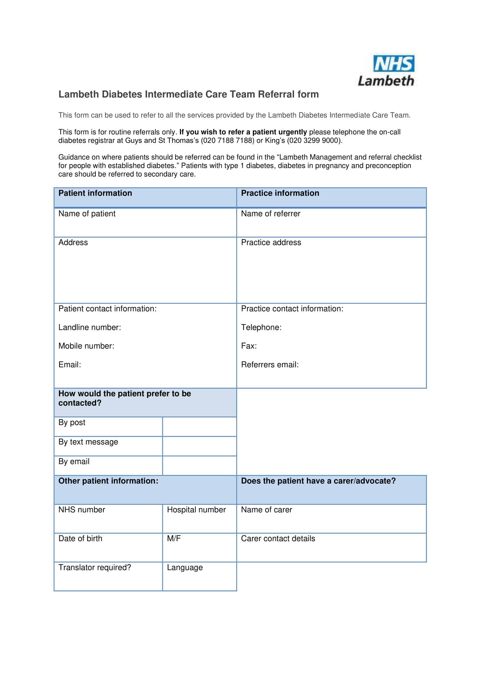 referral form templates referral form templates