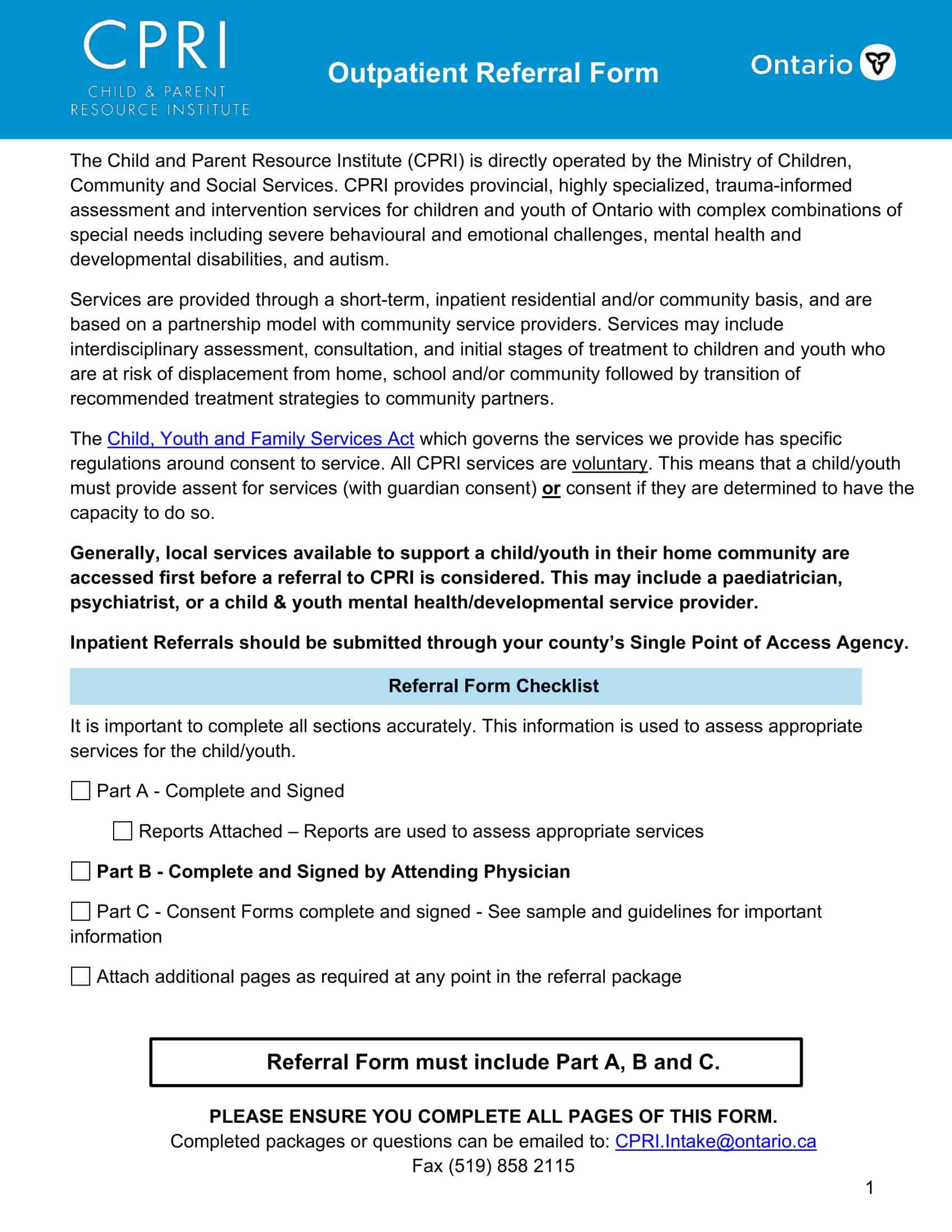 referral form referral form
