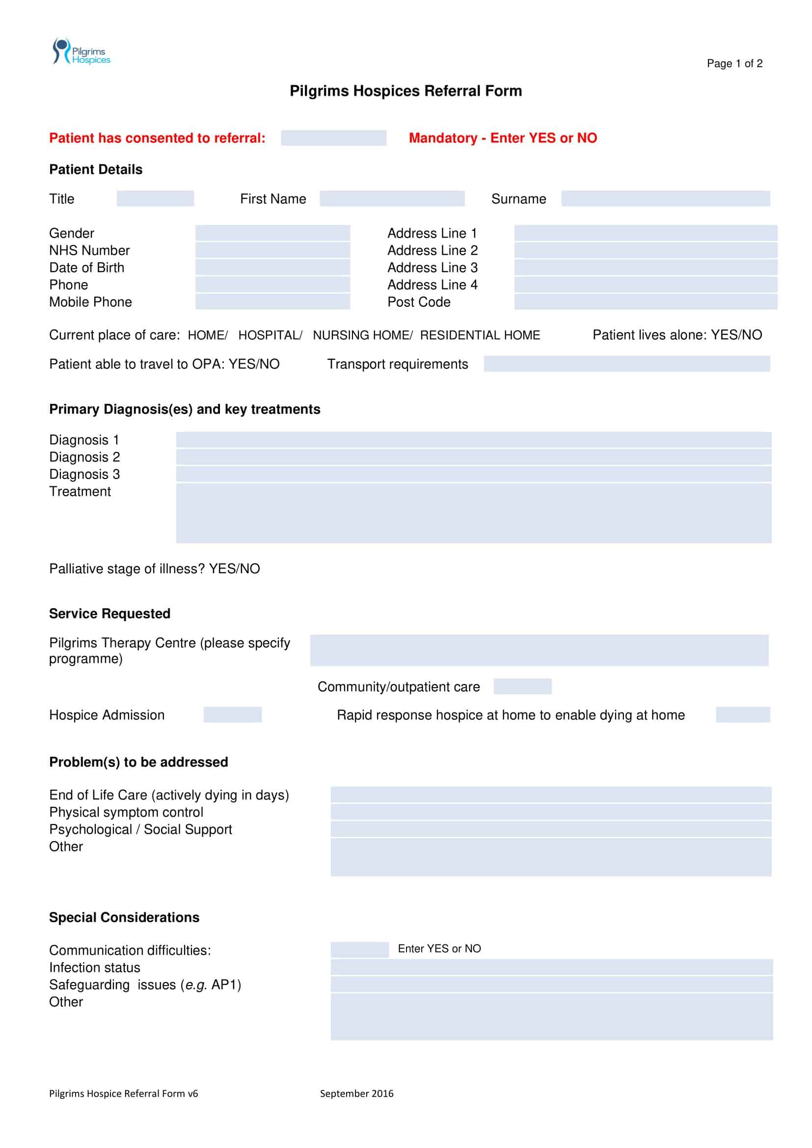 referral request form template referral request form template