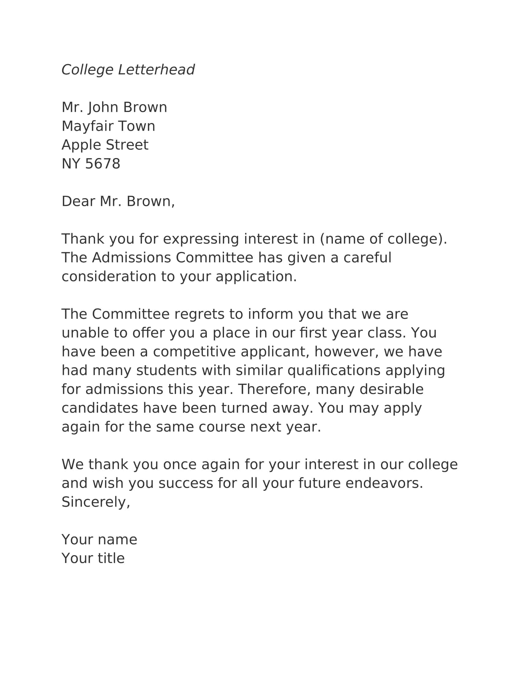 Forget Rejection! Steal These Admission Note Examples - jwvtwd4