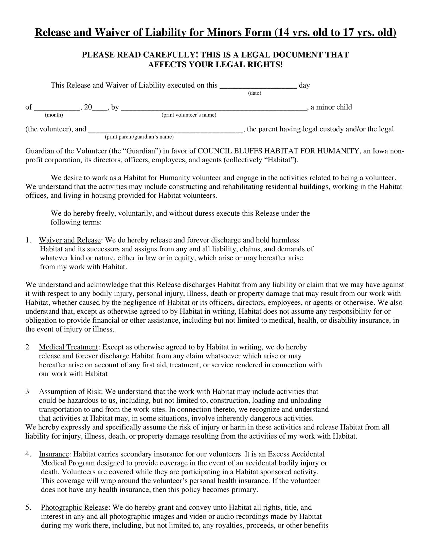 release and waiver of liability release and waiver of liability