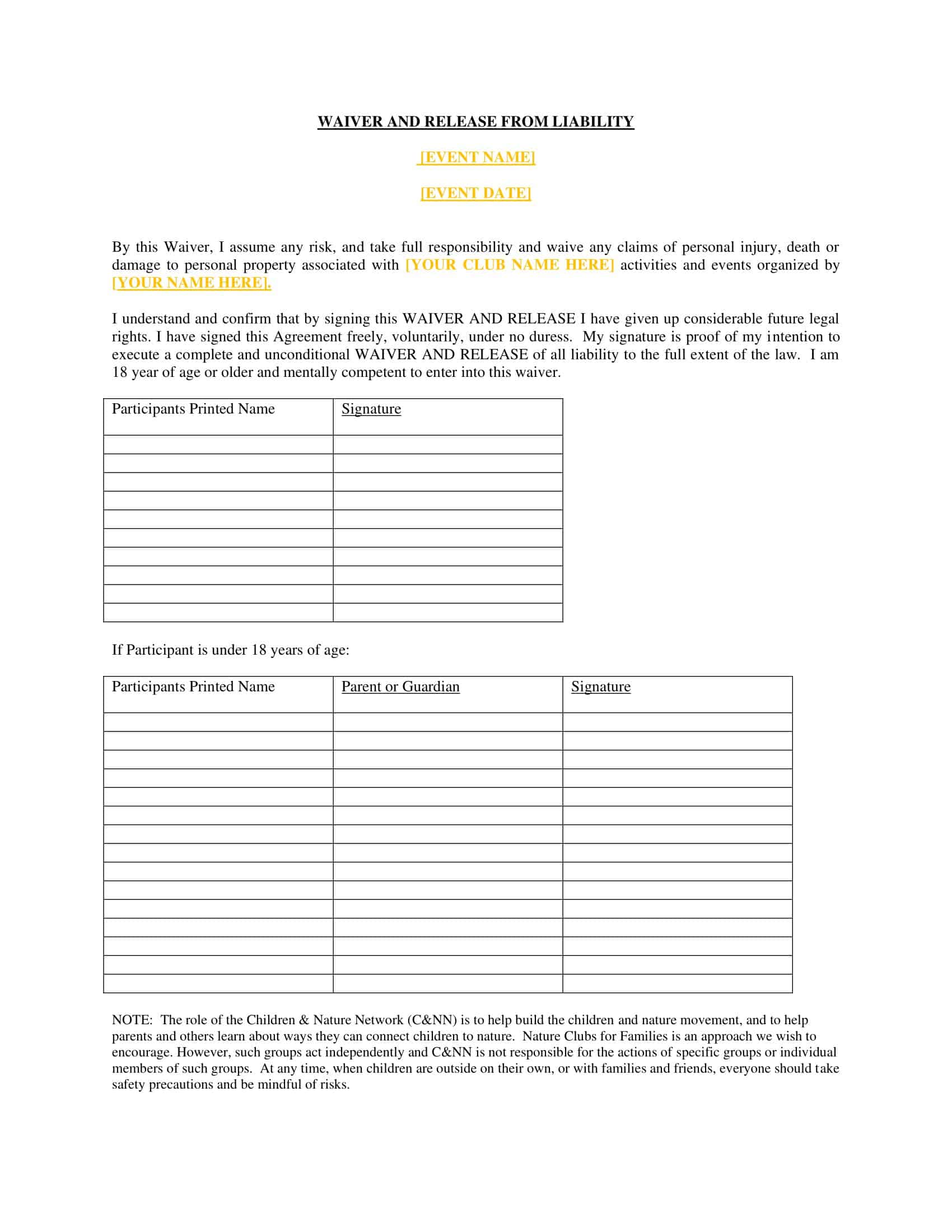release of liability form release of liability form