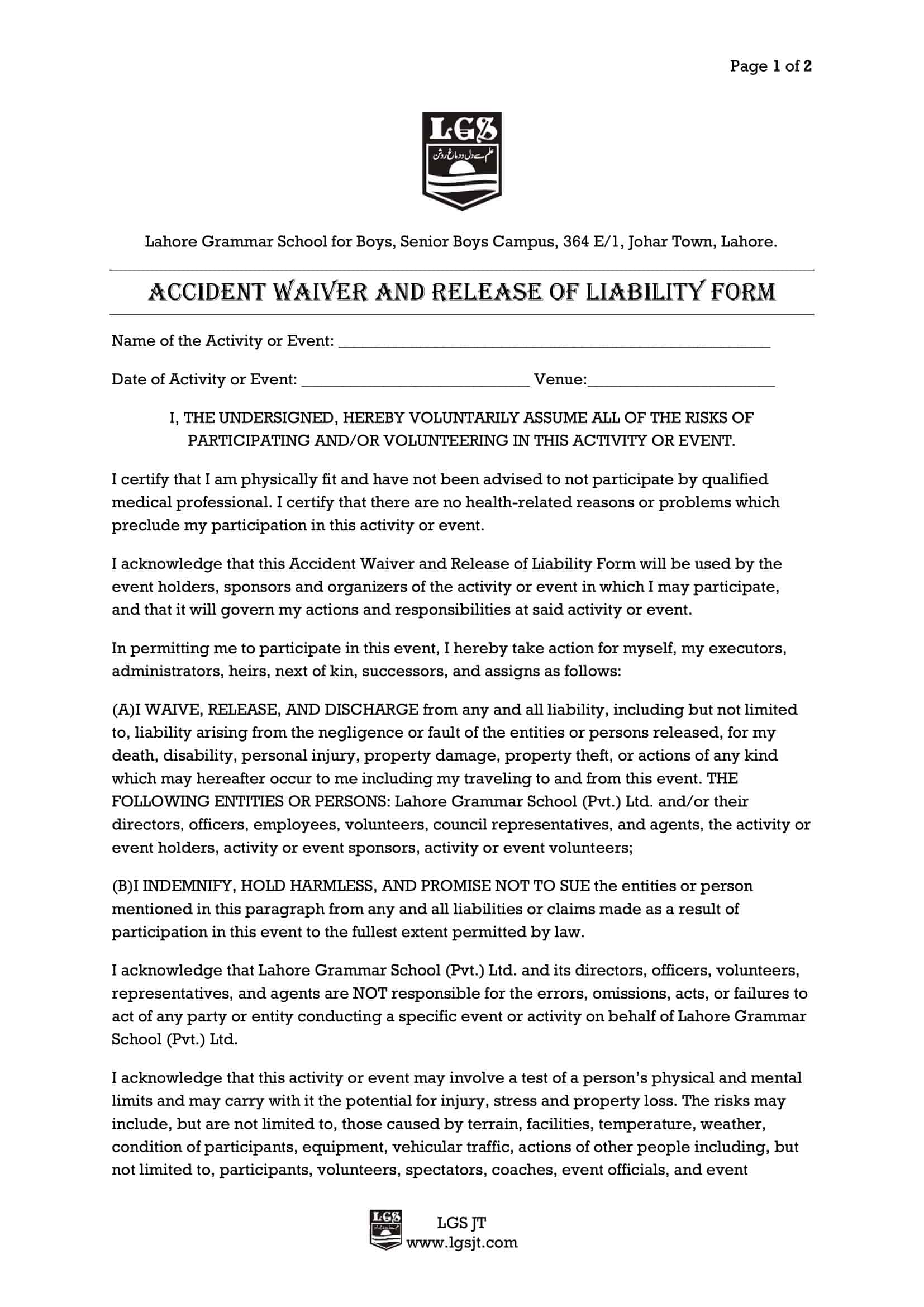 release of liability online release of liability online