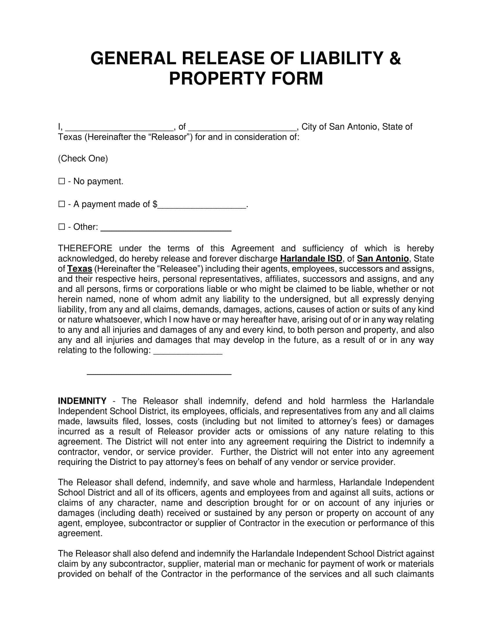 release of liability waiver form release of liability waiver form