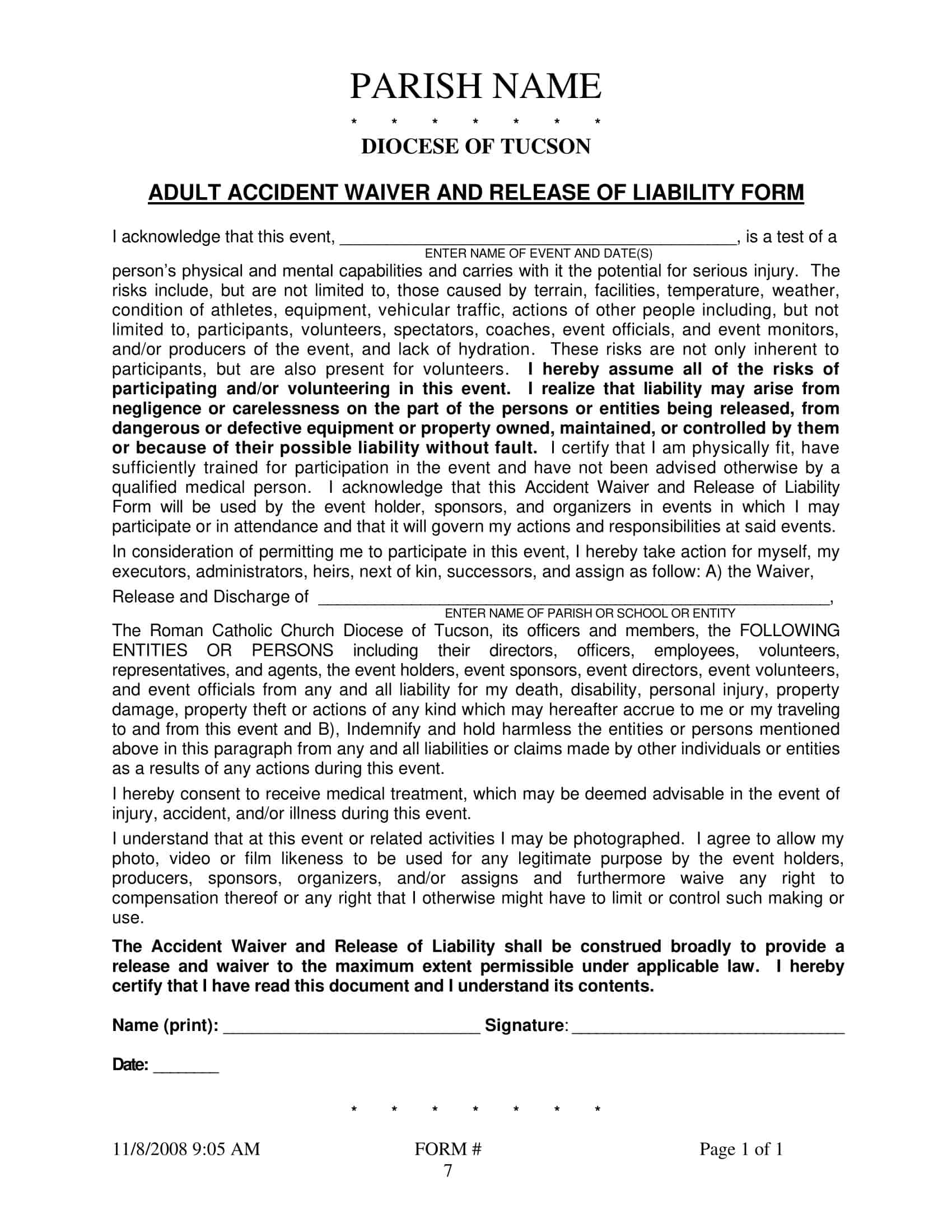 release of liability release of liability