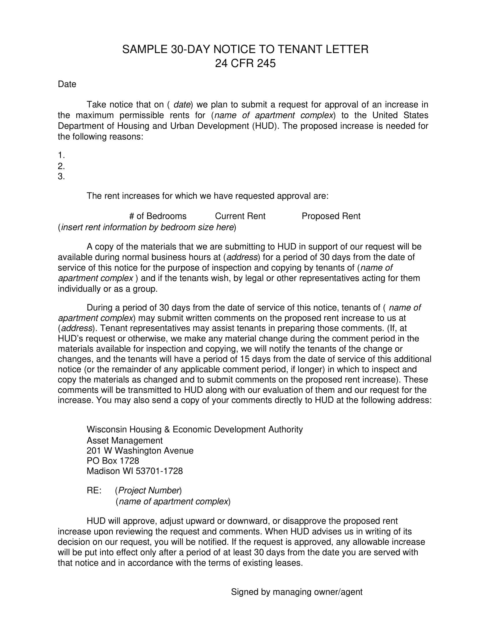 rent increase letter template rent increase letter template