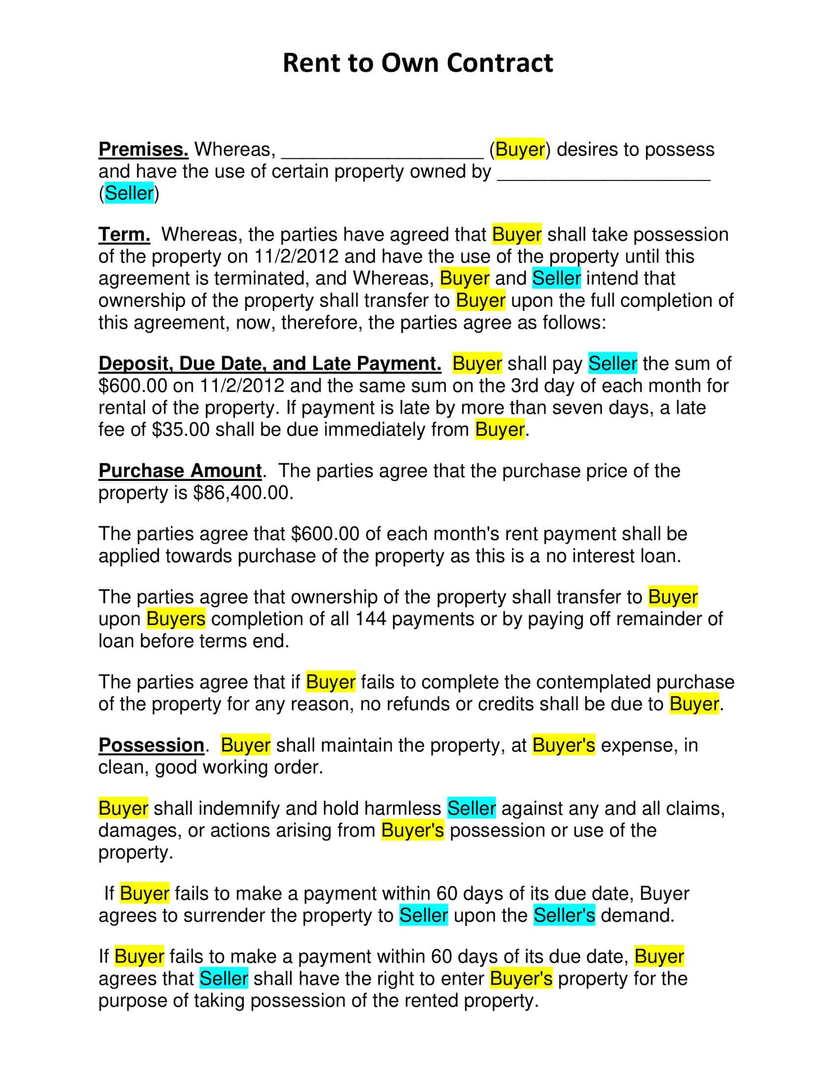 rent-to own agreement rent-to own agreement