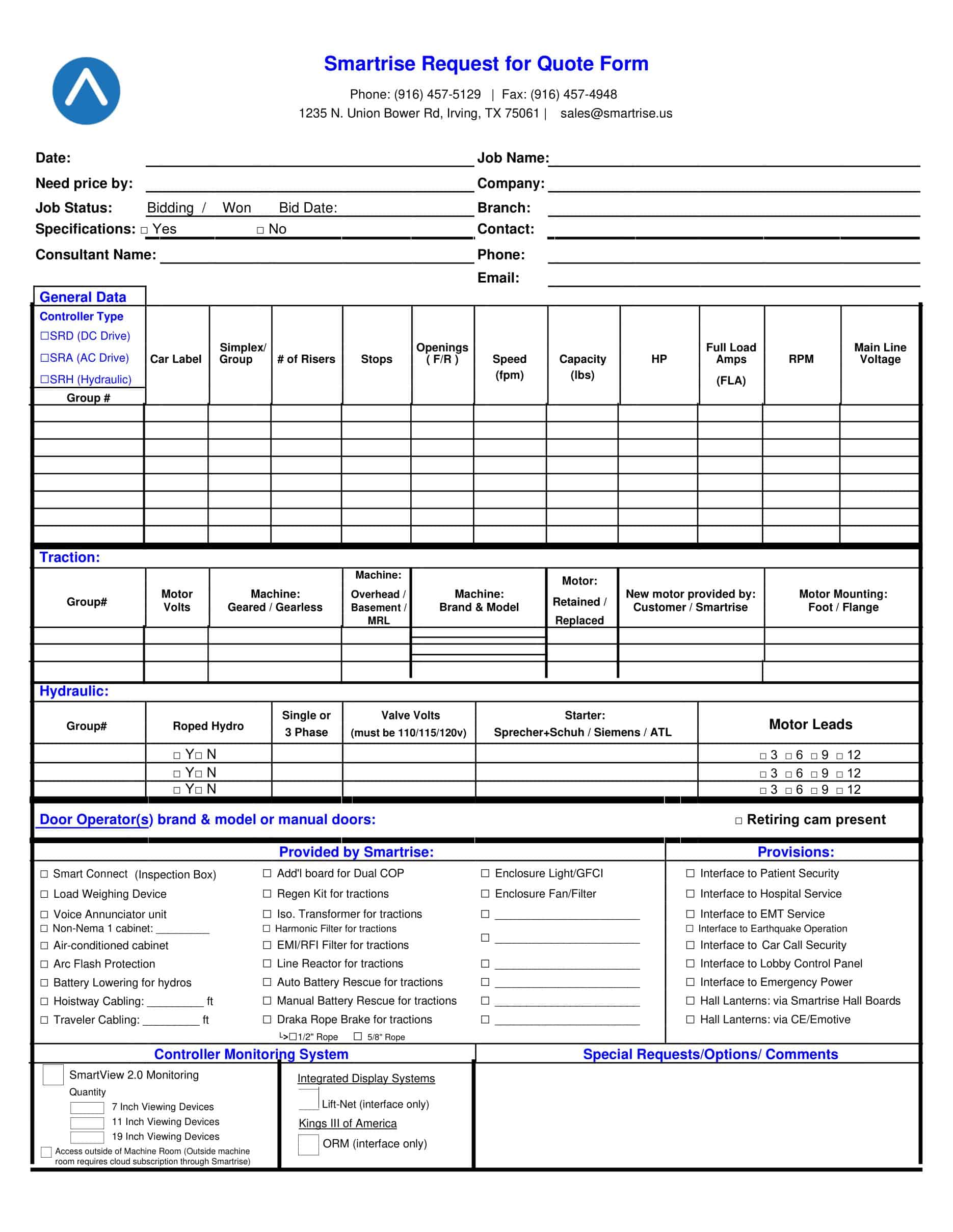 request for quote template construction request for quote template construction