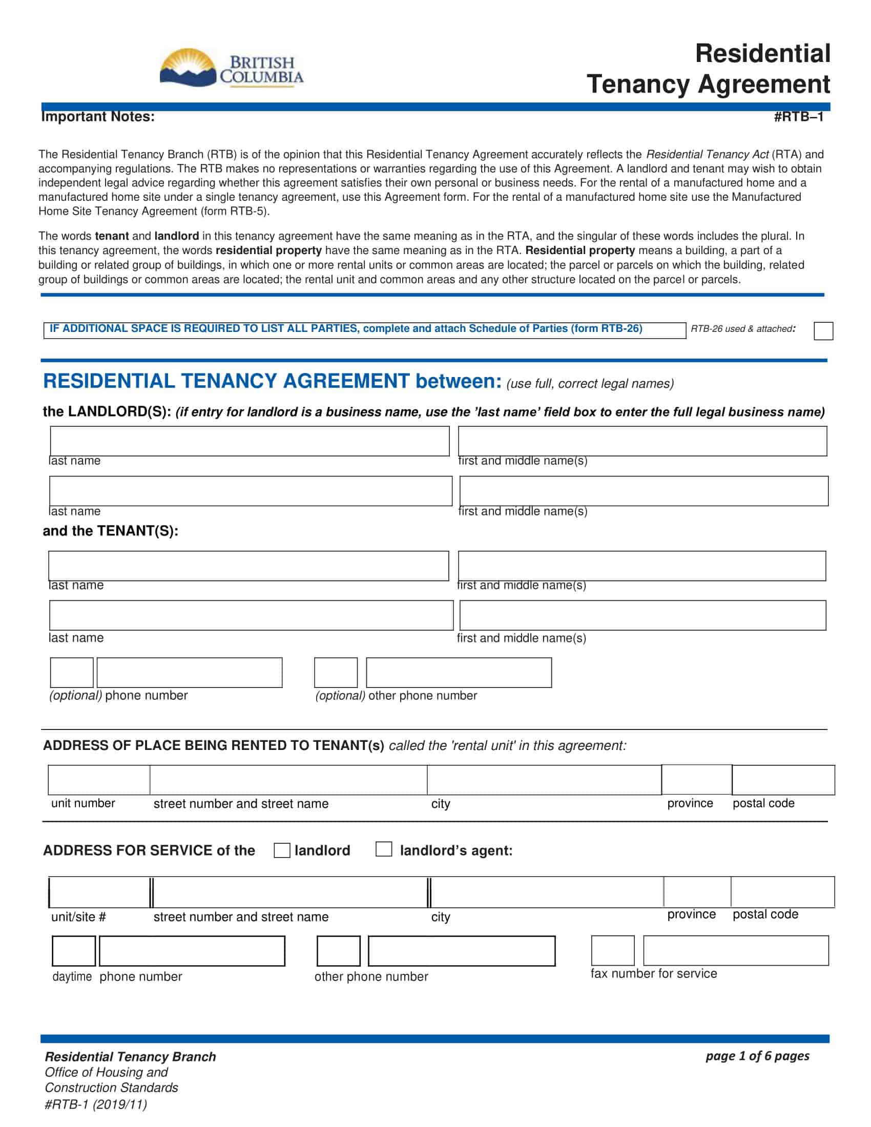 residential lease agreement form residential lease agreement form