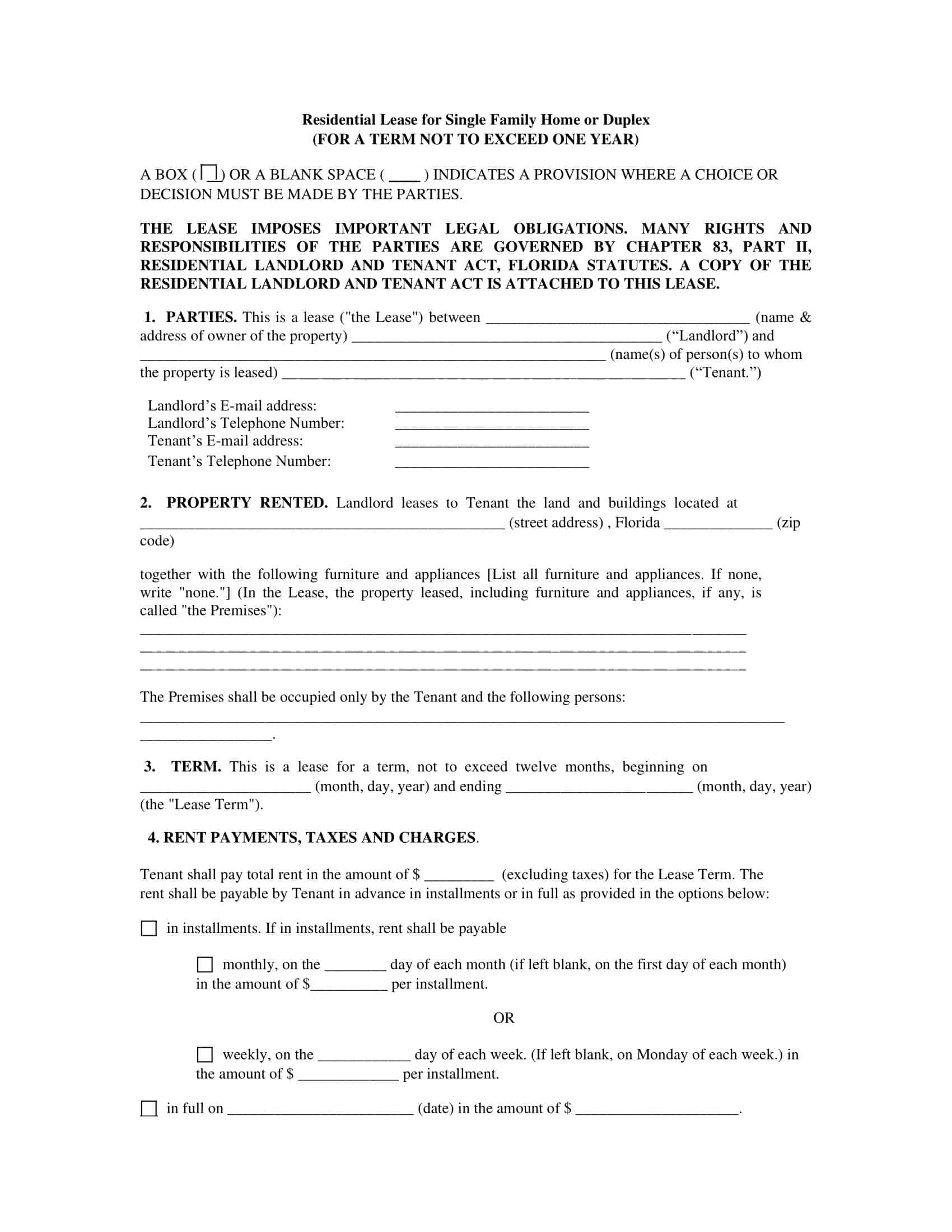 Free Printable Residential Lease Agreement Templates PDF Excel Free Printable Residential Lease Agreement Templates PDF Excel