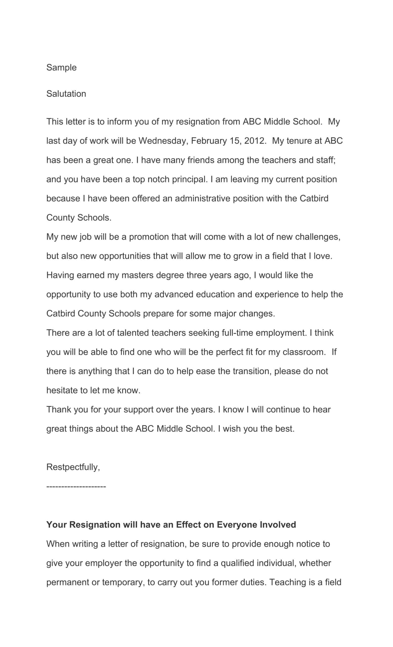 resignation letter from teacher to parents resignation letter from teacher to parents