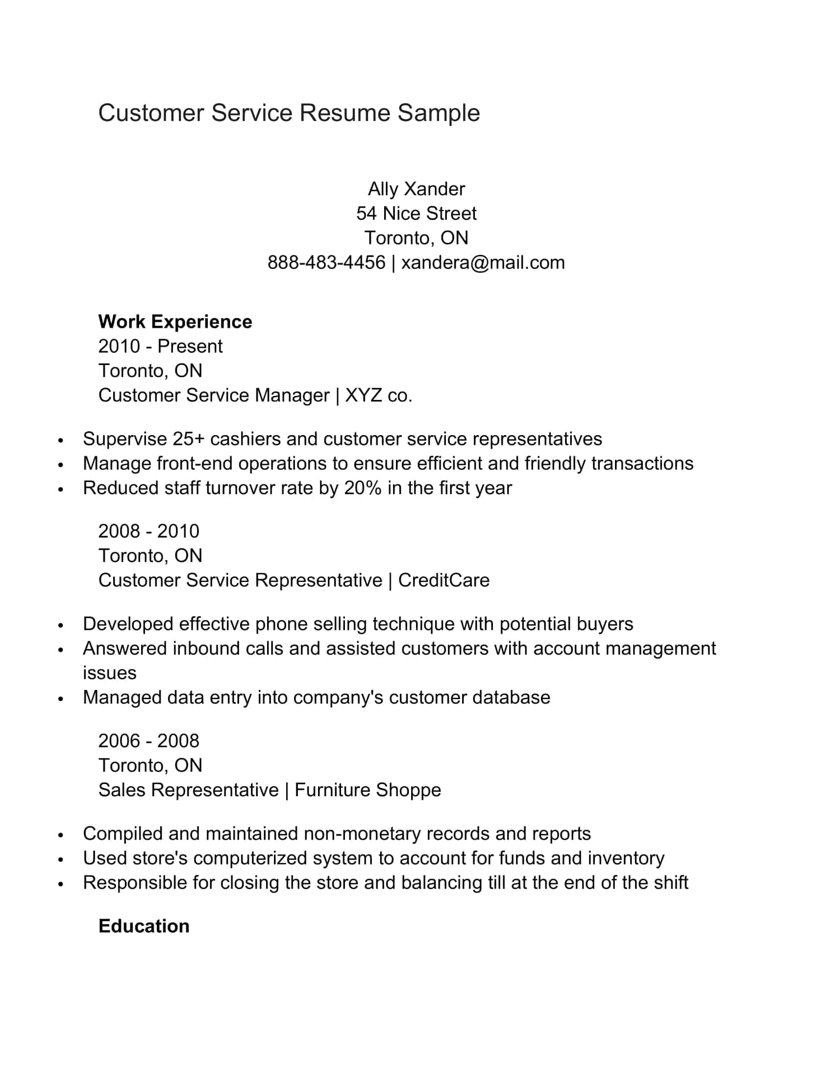 Resume Objective Examples For Customer Service Resume Objective Examples For Customer Service