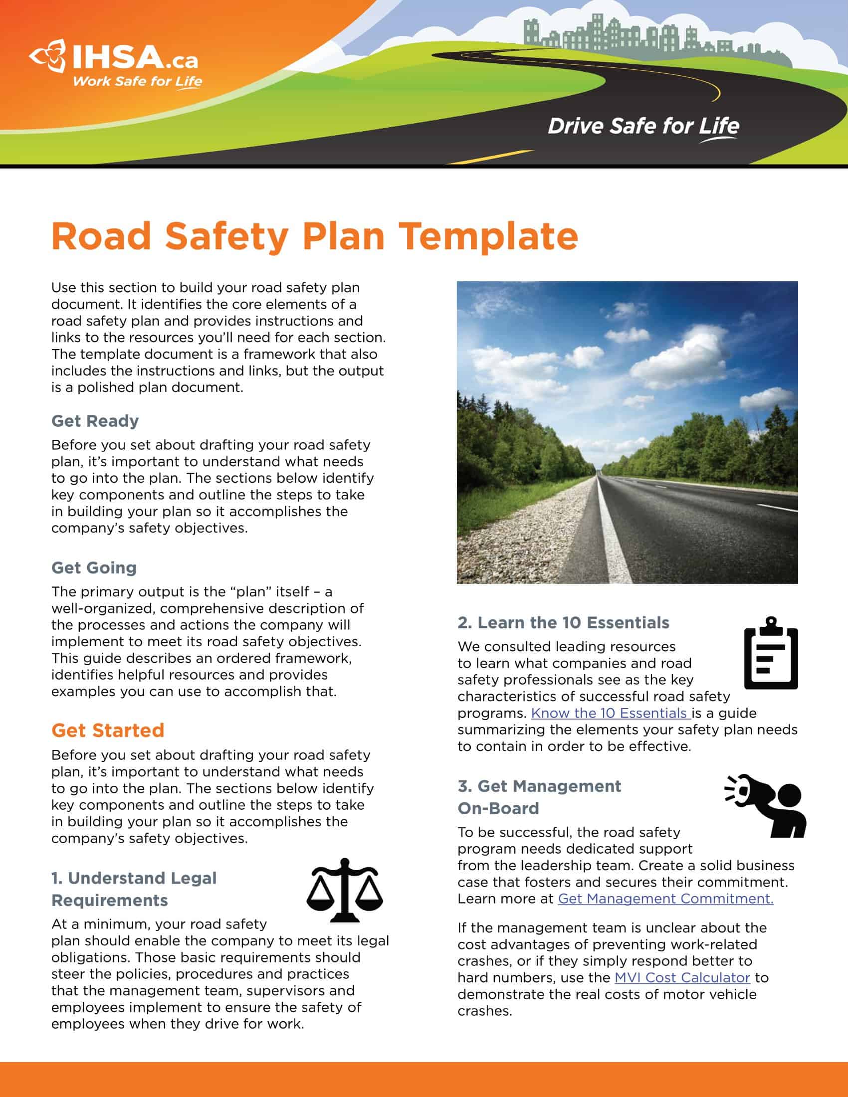 road safety plan template road safety plan template