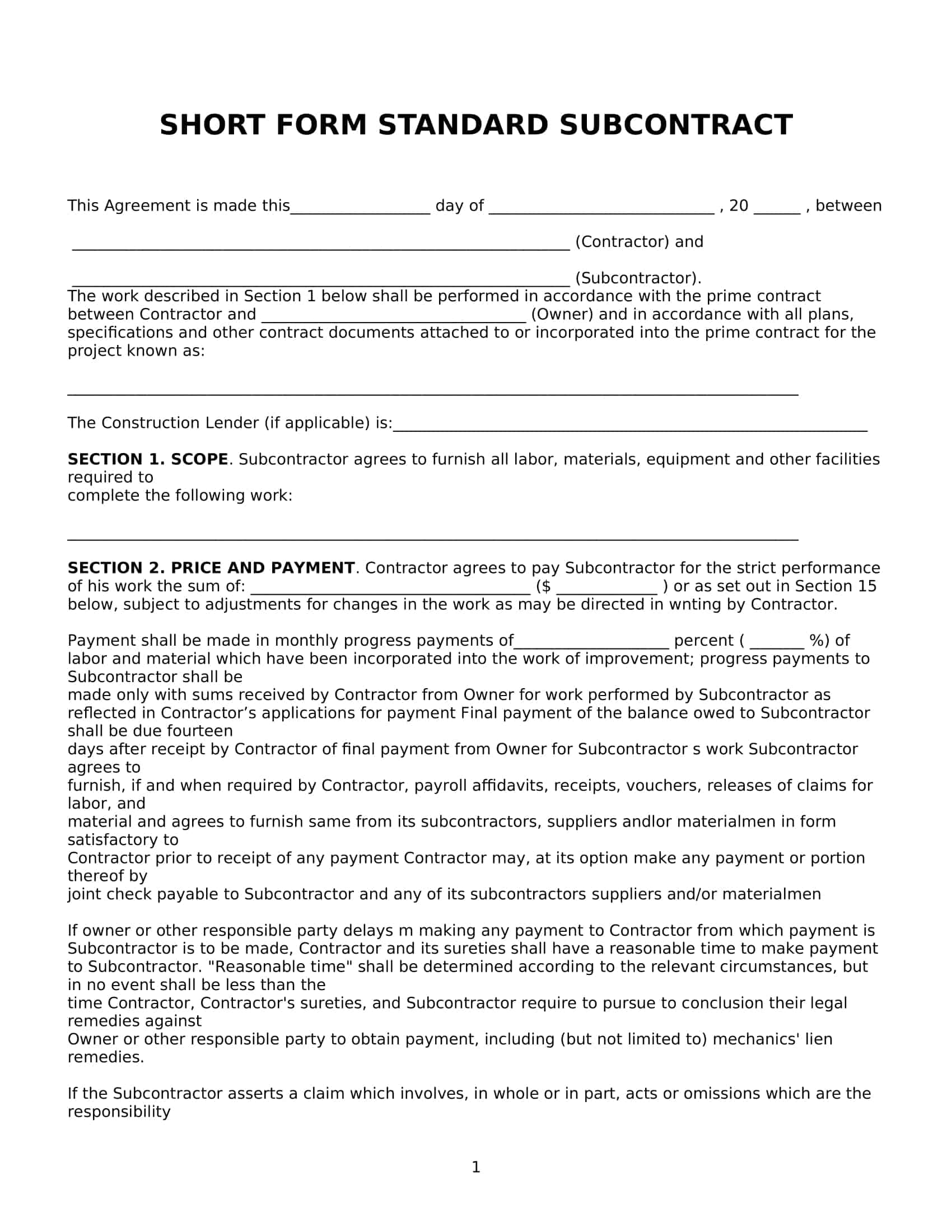 roofing subcontractor agreement roofing subcontractor agreement