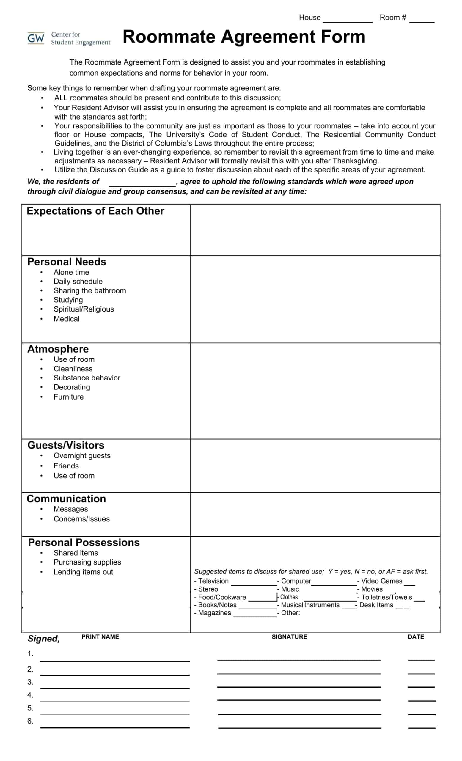 roommate agreement for friends roommate agreement for friends
