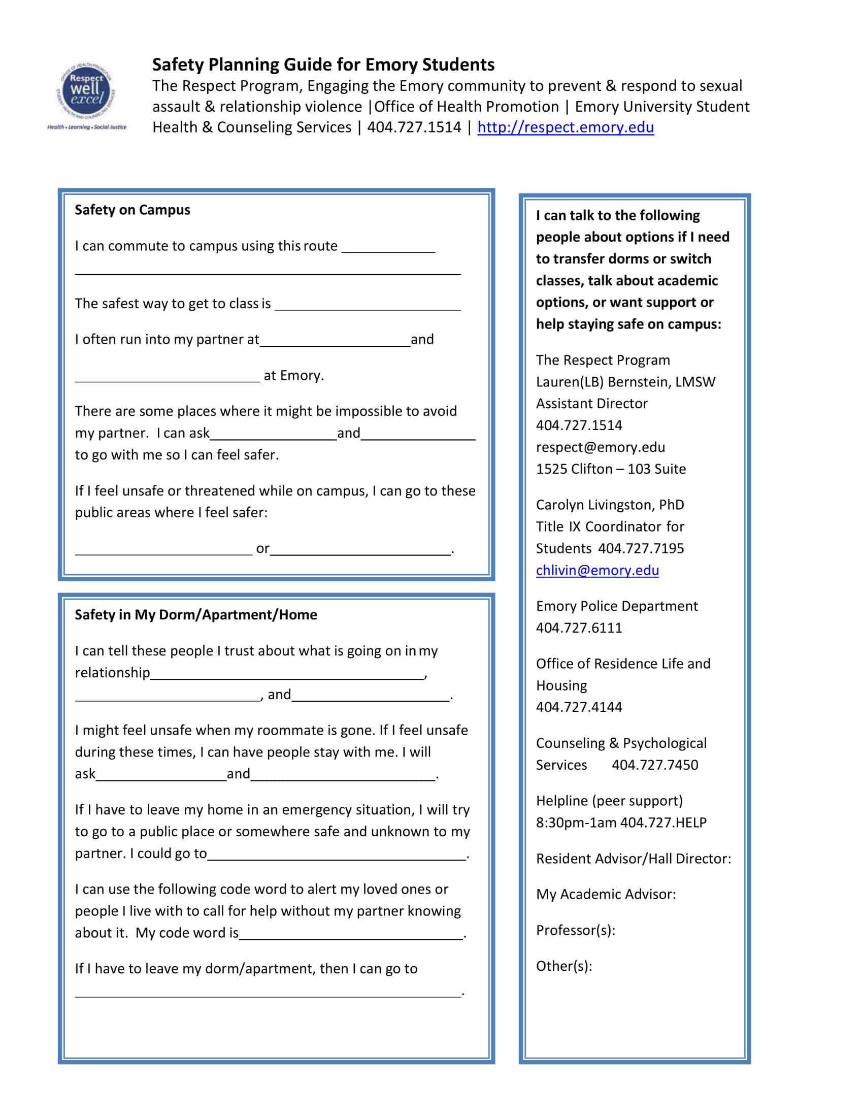 safety plan guide template for students safety plan guide template for students
